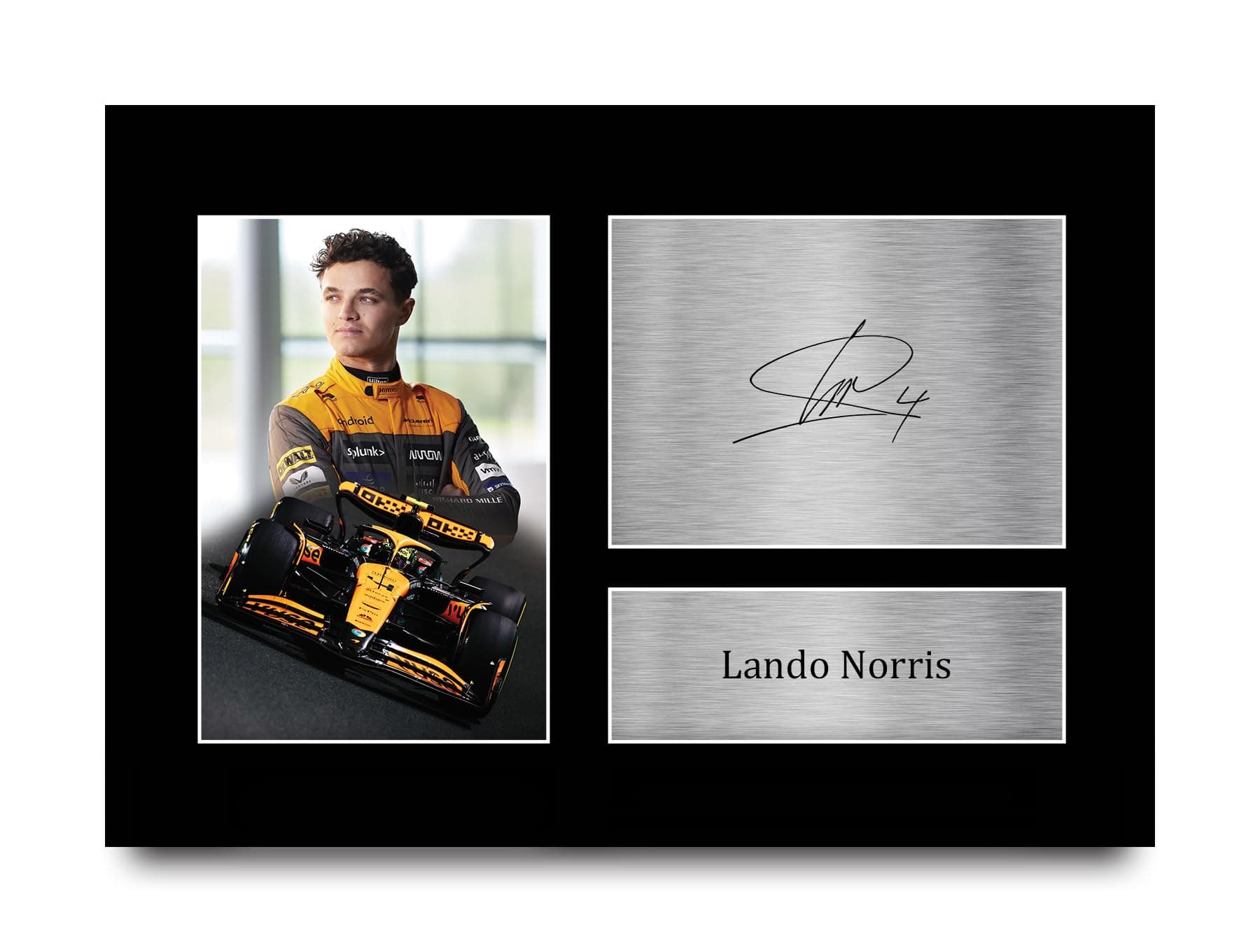 Lando Norris McLaren-Mercedes Gifts Printed Signed Autograph Presentation Display for F1 Formula 1 Racing Fans - A4