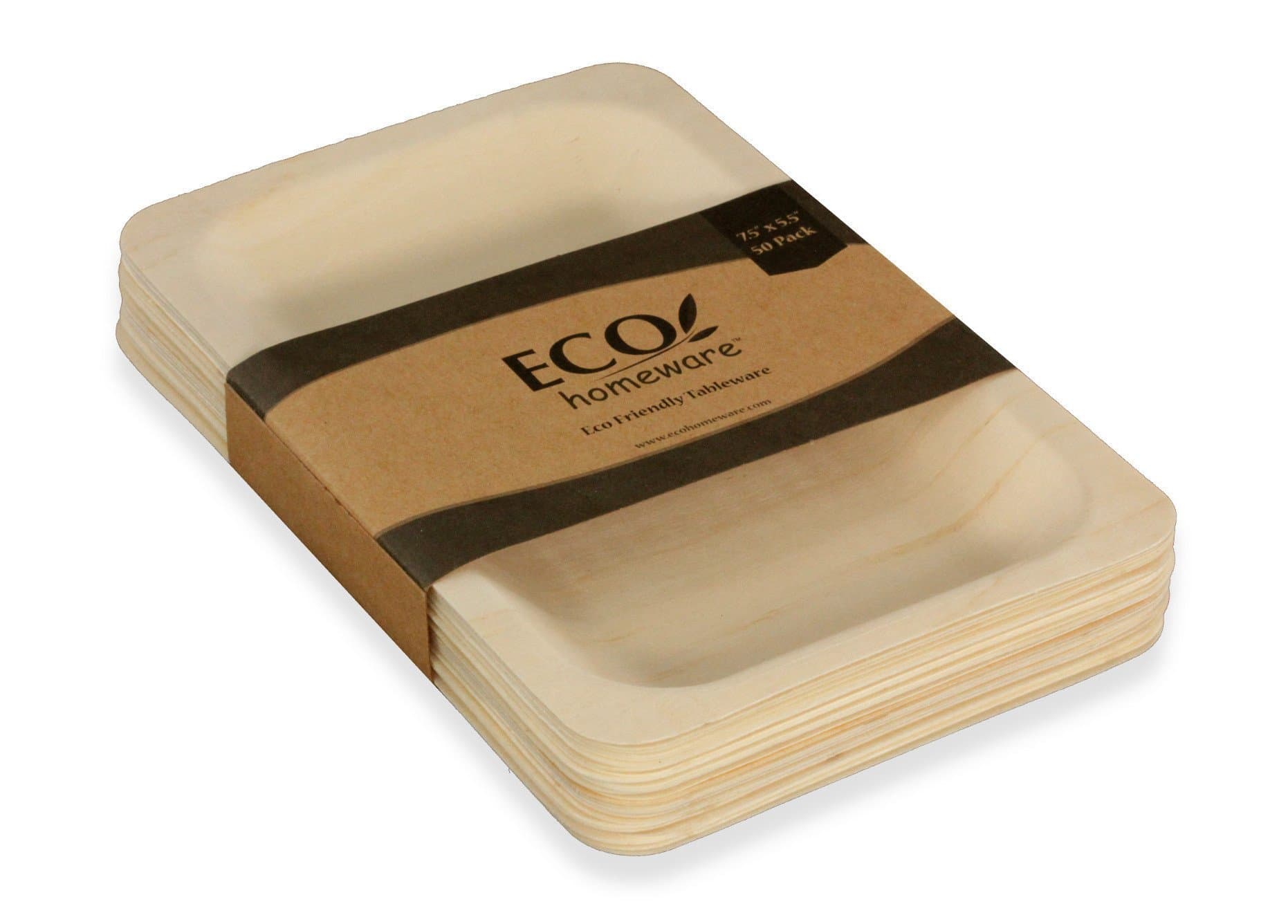 Disposable Wood Plates 10.5” x 8.5” – 50Pk. Natural Eco-Friendly Alternative to Plastic and Styrofoam that is Compostable and Biodegradable. Great for Parties, Weddings, Entertaining & Catering