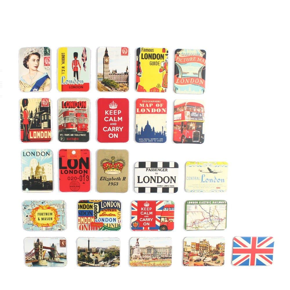 Dycica London Refrigerator Magnets Set of 24 United Kingdom England Souvenirs Magnetic Fridge Magnet Home Decoration Accessories Arts Crafts