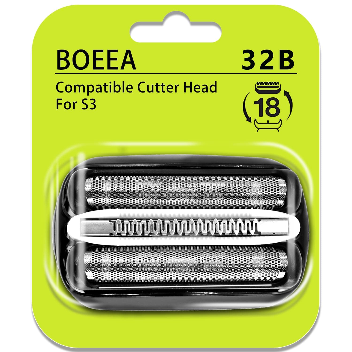32B Shaver Head for Braun Series 3, Replacement Foil & Cutter Cassette Suitable for Braun Foil Shaver 3000s 3010s 3020s 3030s 3040s 3050cc 3070cc 3080s 3090cc 320 330 340 350cc