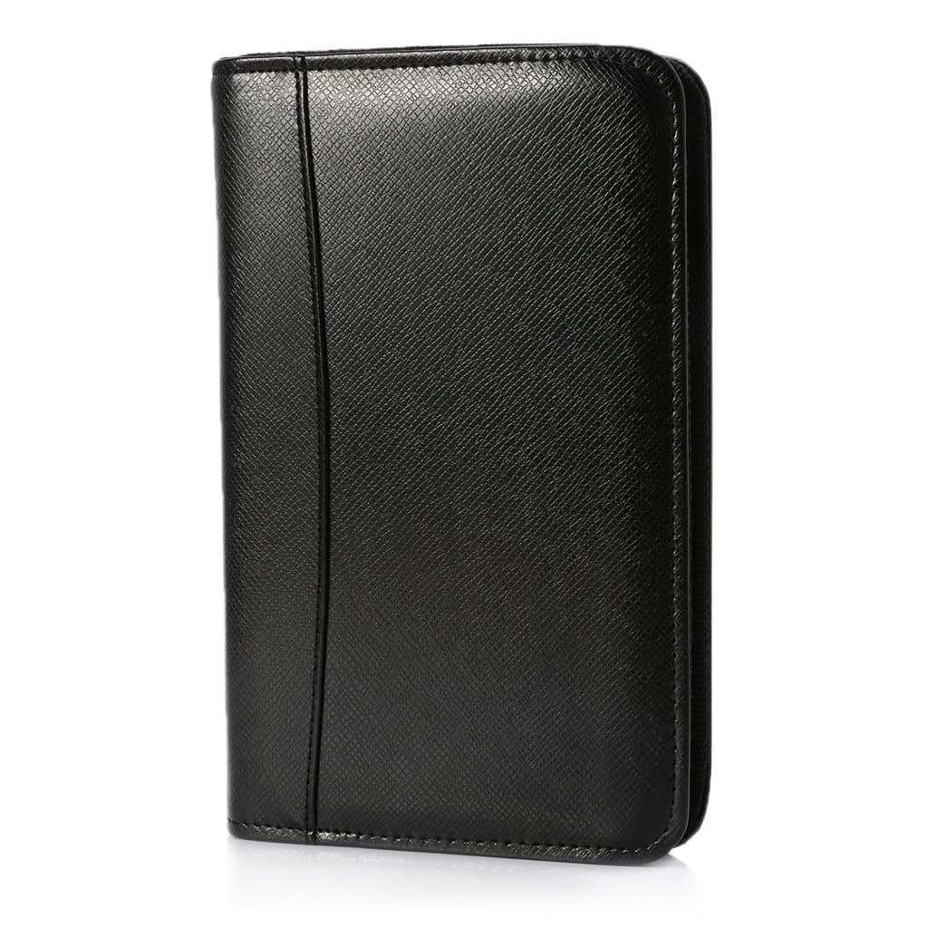 shyln Meeting Book PU Leather Cover A6 Zipper Notebook Loose-Leaf Business Notepad with Calculator BL good quanlity