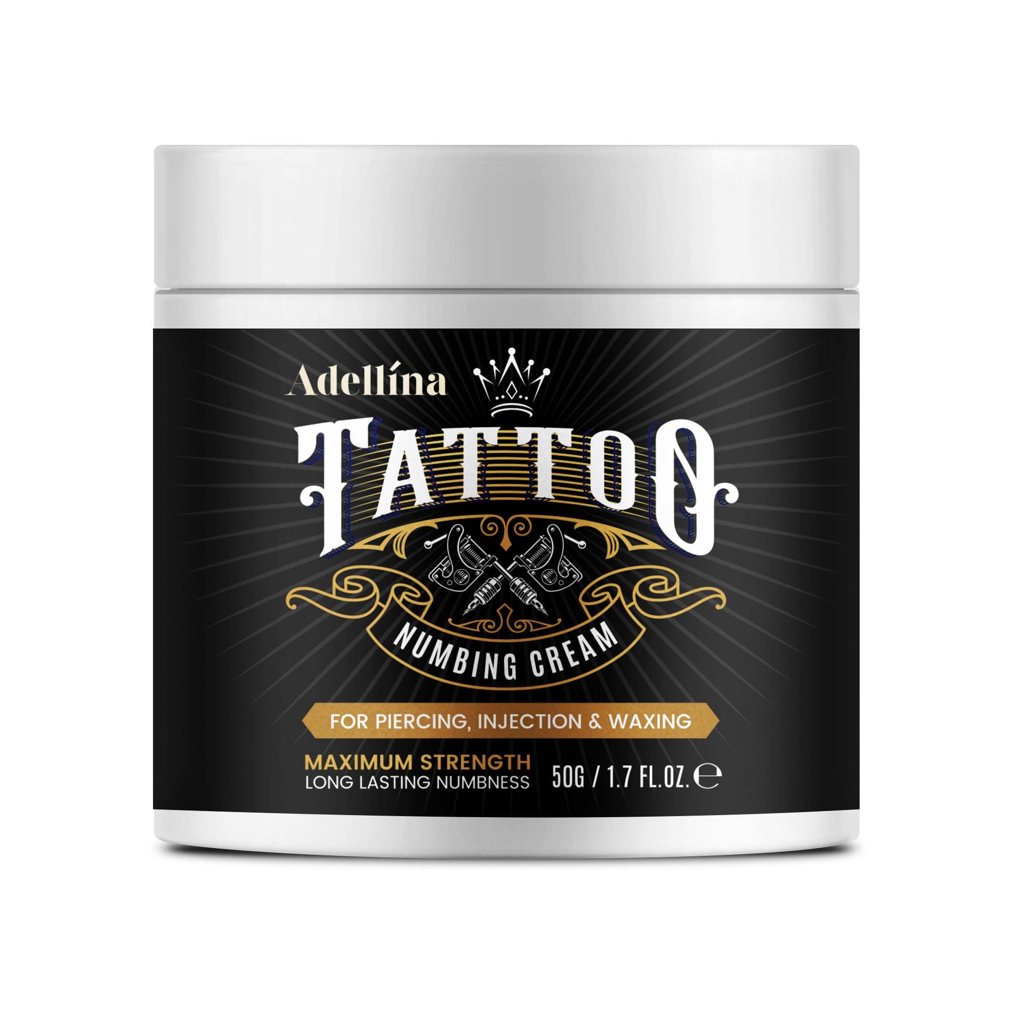 Maximum Strength Tattoo Numbing Cream: 6 Hours Painless, Extra Strength for Tattoos, Piercing, Waxing & More - 50g/1.7oz