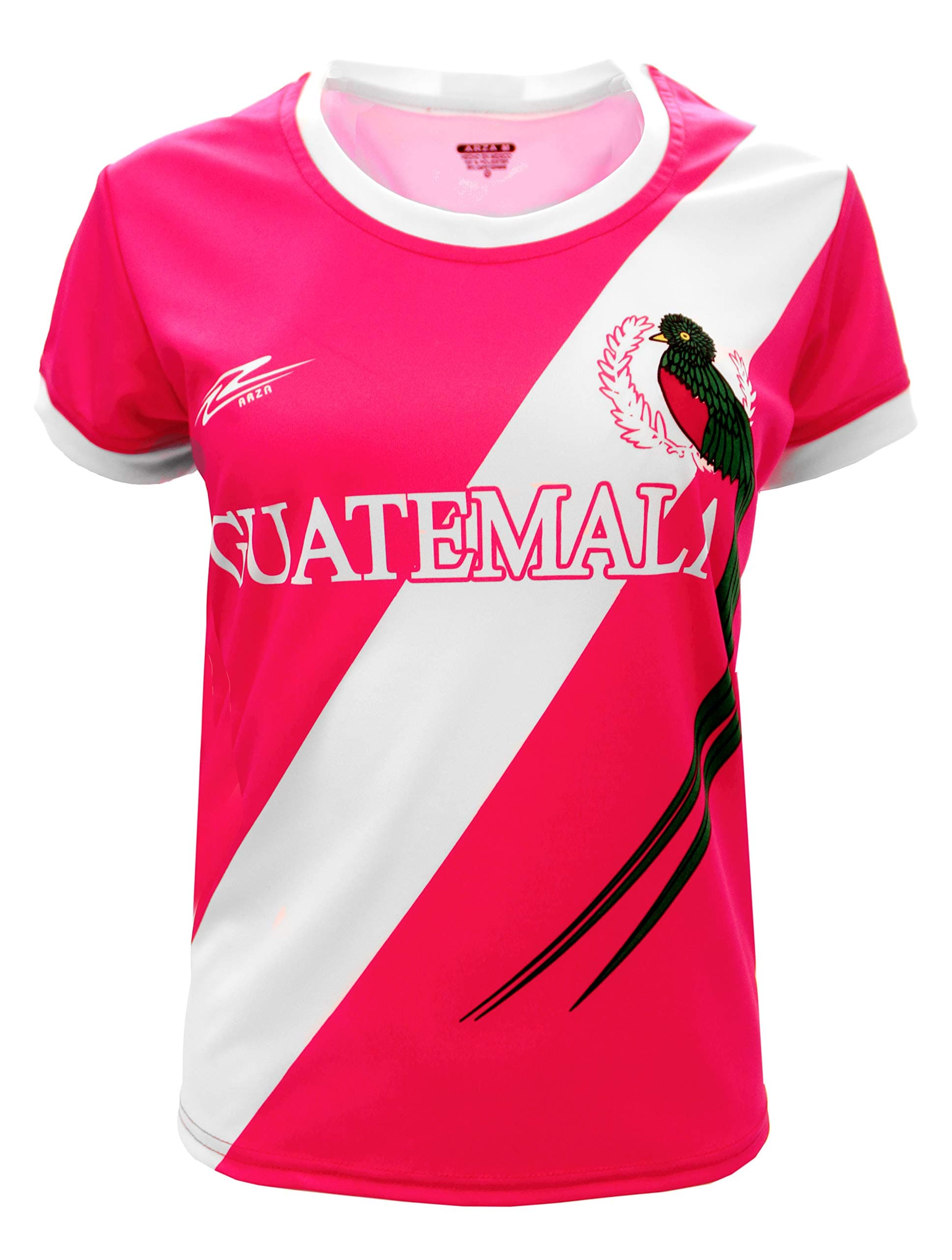 ARZAGuatemala Women Soccer Jersey Short Sleeve Pink/Blue/White Slim Fit