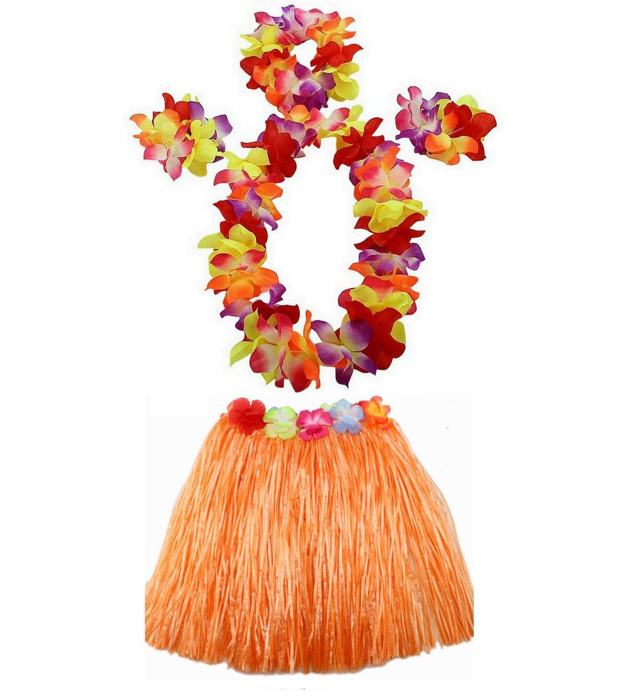 1 Set 40cm Kids Party Hawaii Dress Hula Grass Skirt - Double Layer Thickened Hawaii Skirt for Luau Party Decorations Supplies