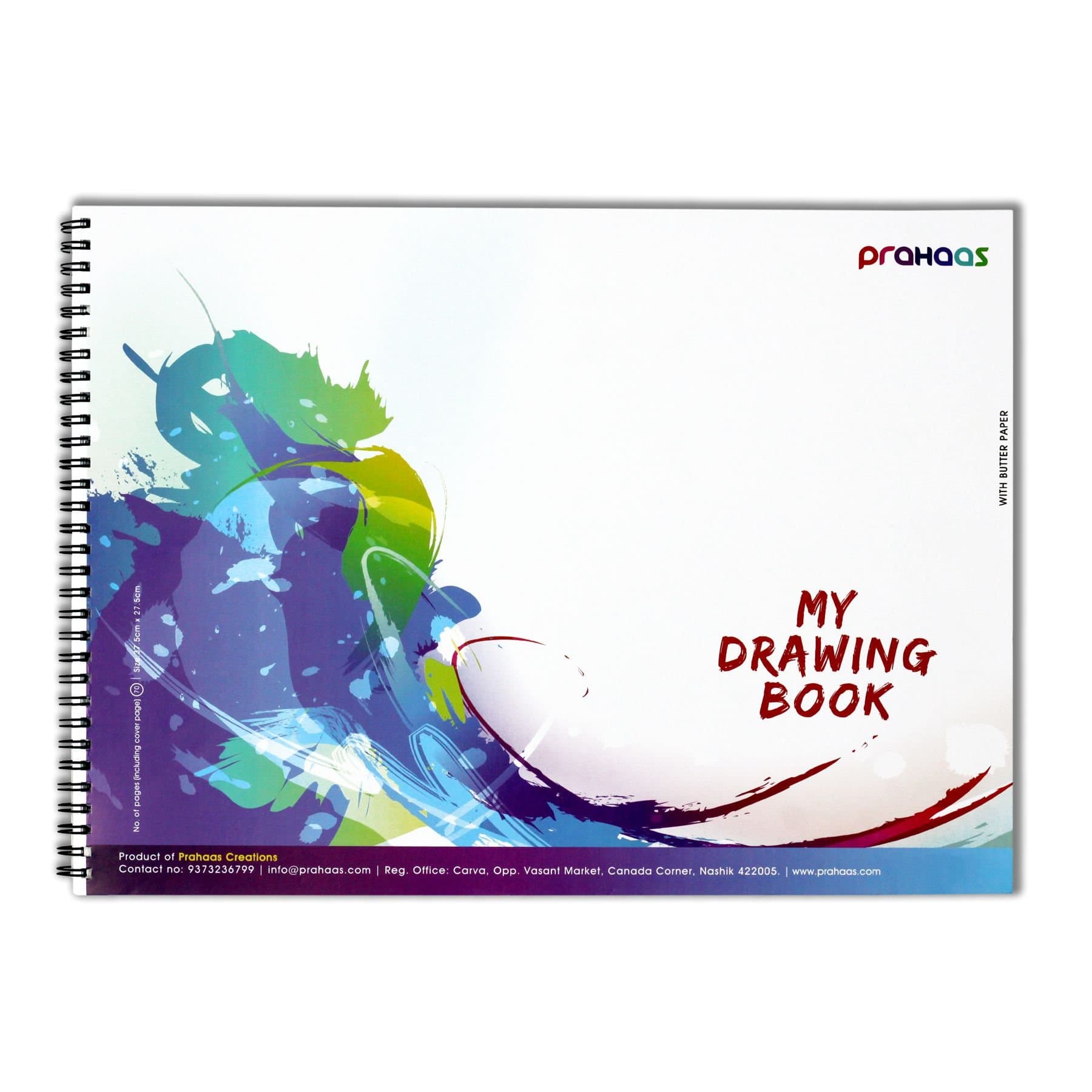 Prahaas Drawing Book With Butter Paper Blue, 15 X 11 Inches