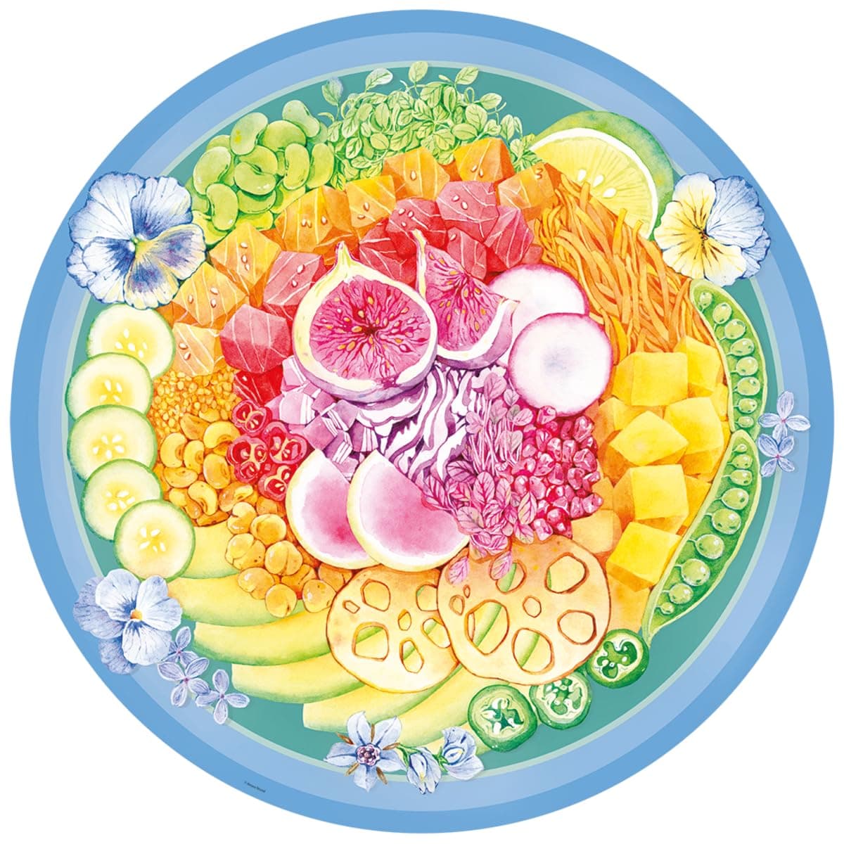 Puzzle 17351 Circle of Colours Poke Bowl 500 Pieces Round Puzzle for Adults and Children from 12 Years