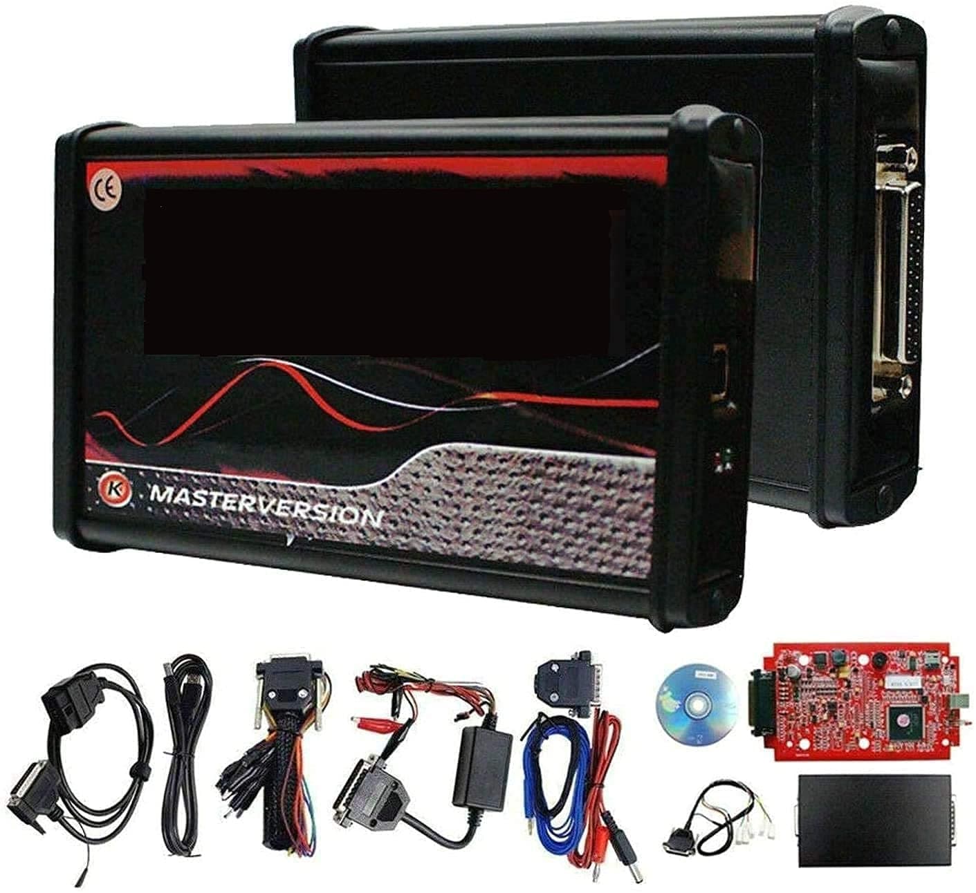 MASO Car OBD2 V2.47 V5.017 ECU Tuning Full Kit EU Master Online No Token Limit (Red-Black)