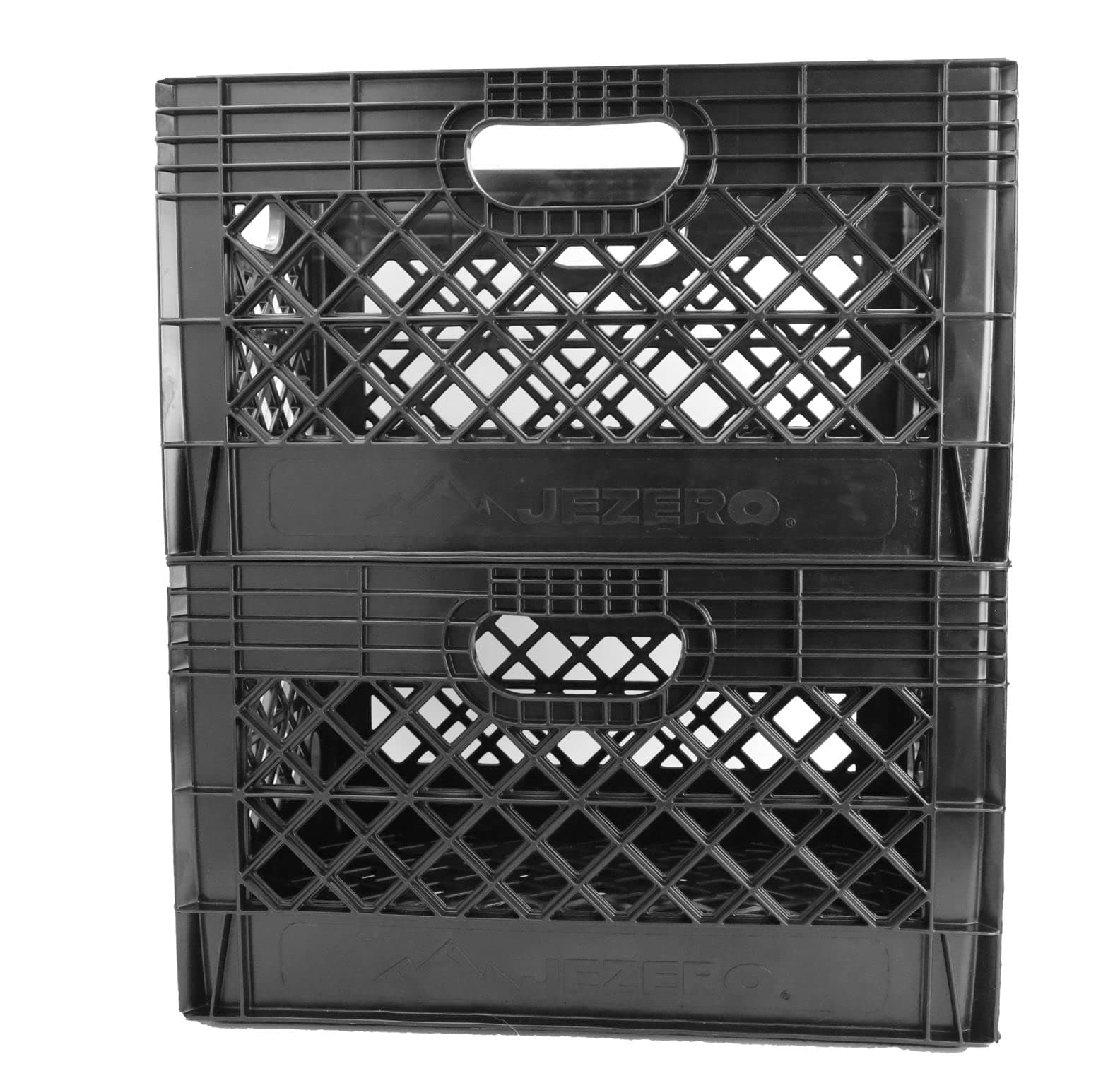 Jezero MC24-2PK Multi-Purpose Milk Crate, Black, Rectangle, 13" x 11" x 19", 2 Pack