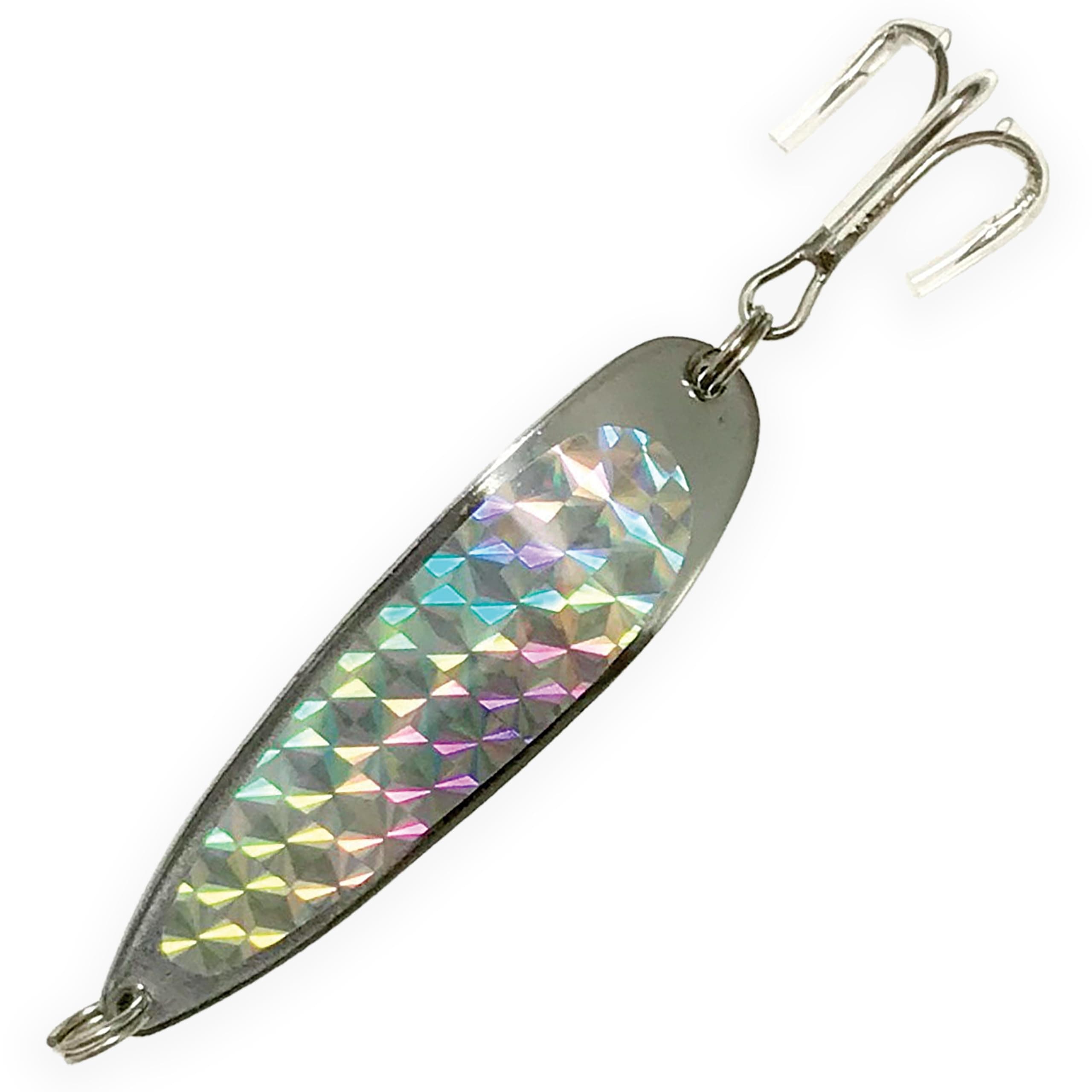 Crocodile Spoon Fishing Lures 2oz, 6 Pcs Silver Finish with 3X Strong Mustad Treble Hooks for Saltwater & Freshwater Fishing, Includes Durable Hook Set, Ideal for Tuna, & More