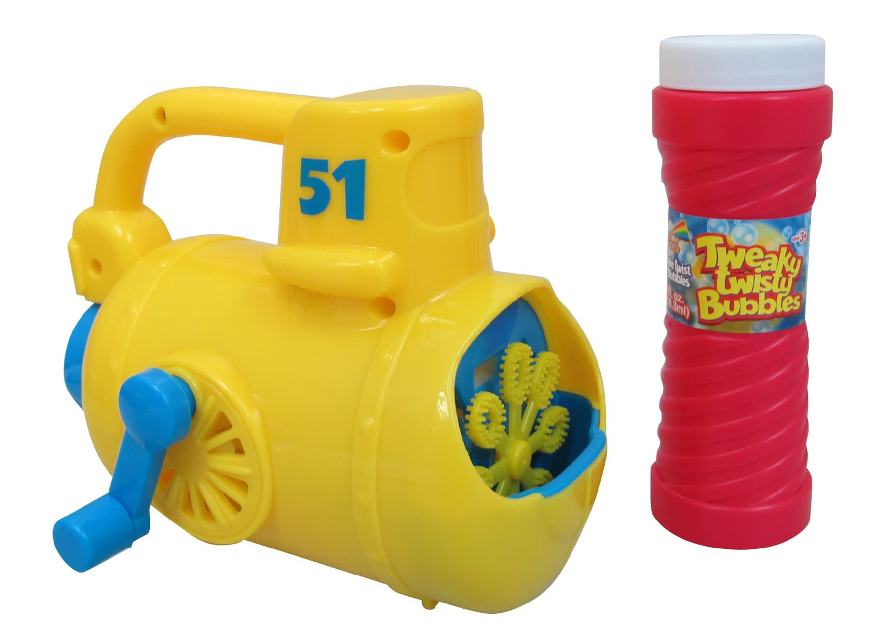 Submarine Bubble Machine, Wind Up, Handheld, Rainbow Bubbles