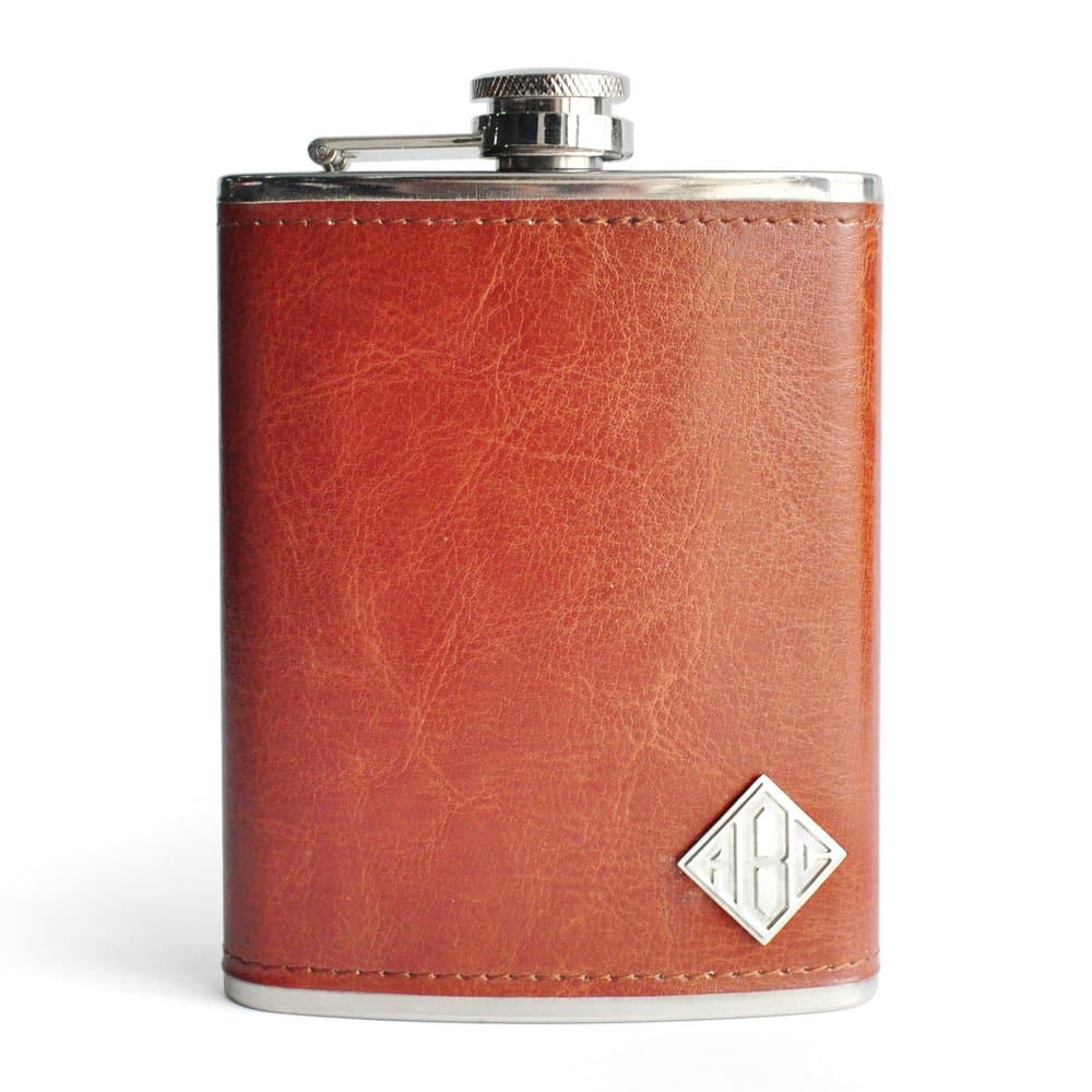 Personalized Monogram Initials Flask, Custom Flasks, Engraved Monogram Flasks, Leather Hip Flasks, Stainless Steel, Custom Birthday Flasks