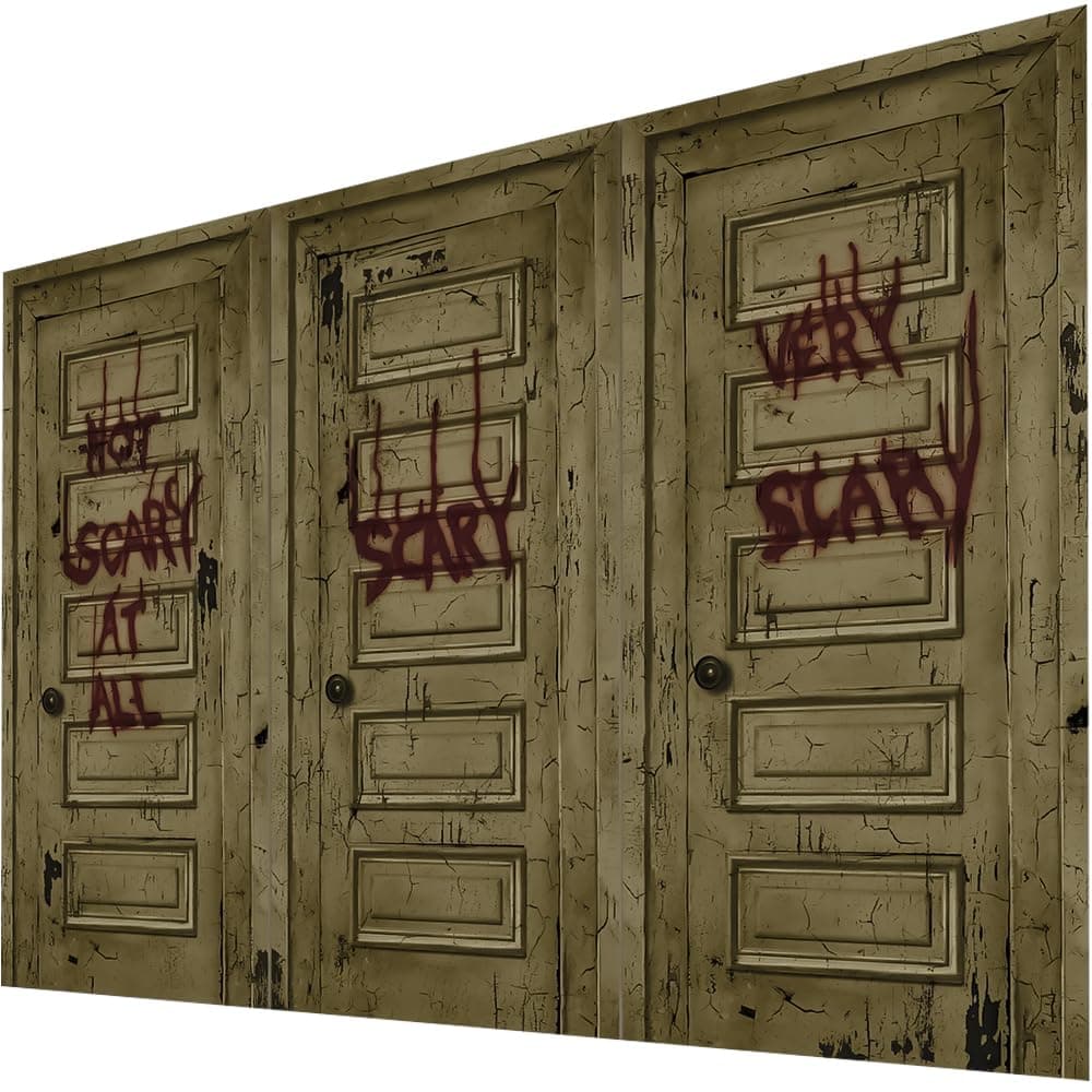 IT Chapter Two 3-Panel Plastic Scene Setters - 32.5" x 65" Each (Pack of 3) - Spooky Wall Decorations, Ideal for Horror Parties and Movie Nights