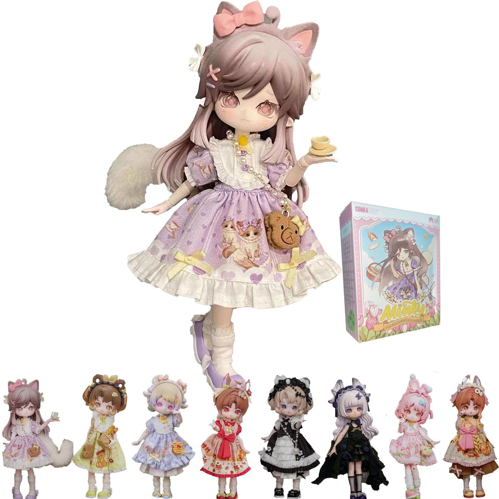 1/12 BJD Dolls Blind Box,Kawaii BJD Dolls MITIAN Series-Magical Forest 1/12 Ball Jointed Doll Collectable Action Figure Posable Dress Up Doll for Girls Birthday Party Gift Toys