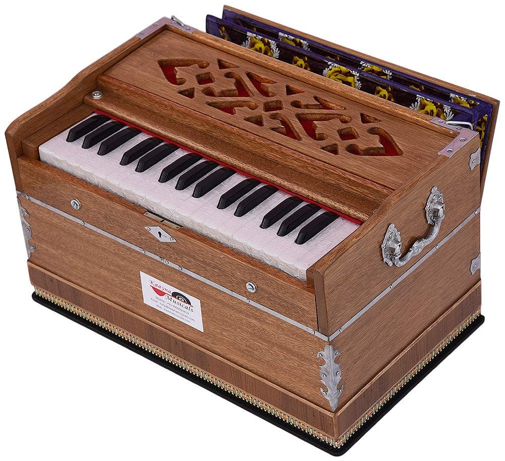 Harmonium Mini Magic By Kaayna Musicals, No Stop- 2¾ Octave, Teak Colour, Gig Bag, Bass/Male- 440 Hz, Best for Yoga, Bhajan, Kirtan, Shruti, Mantra, Meditation, Chant, etc.