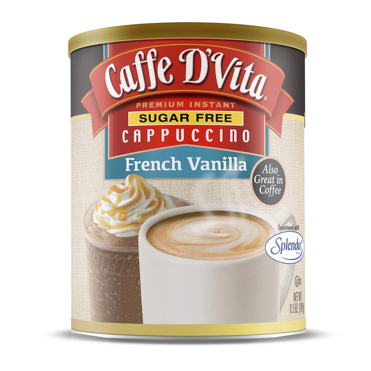 French Vanilla Instant Cappuccino Mix, Sugar Free, 8.5 Oz Can