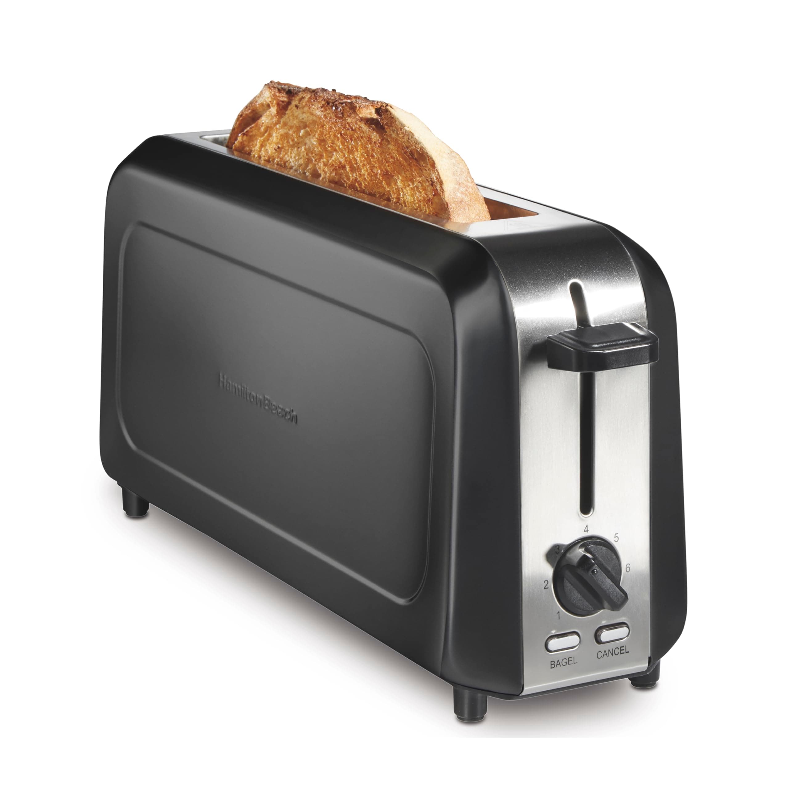 Extra Wide Long Slot 2 Slice Toaster, Browning Control With 7 Shades, Bagel Function, Cancel Button & Auto Shutoff, Modern Slim Design Fits Any Space, Black (22989)