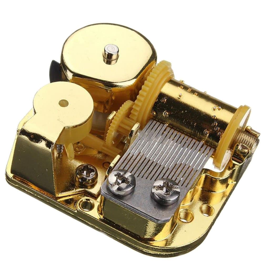 FnLy 18 Note Musical Mechanism Movement for DIY Music Box, Jingle Bells, Golden Clockwork Music Movement