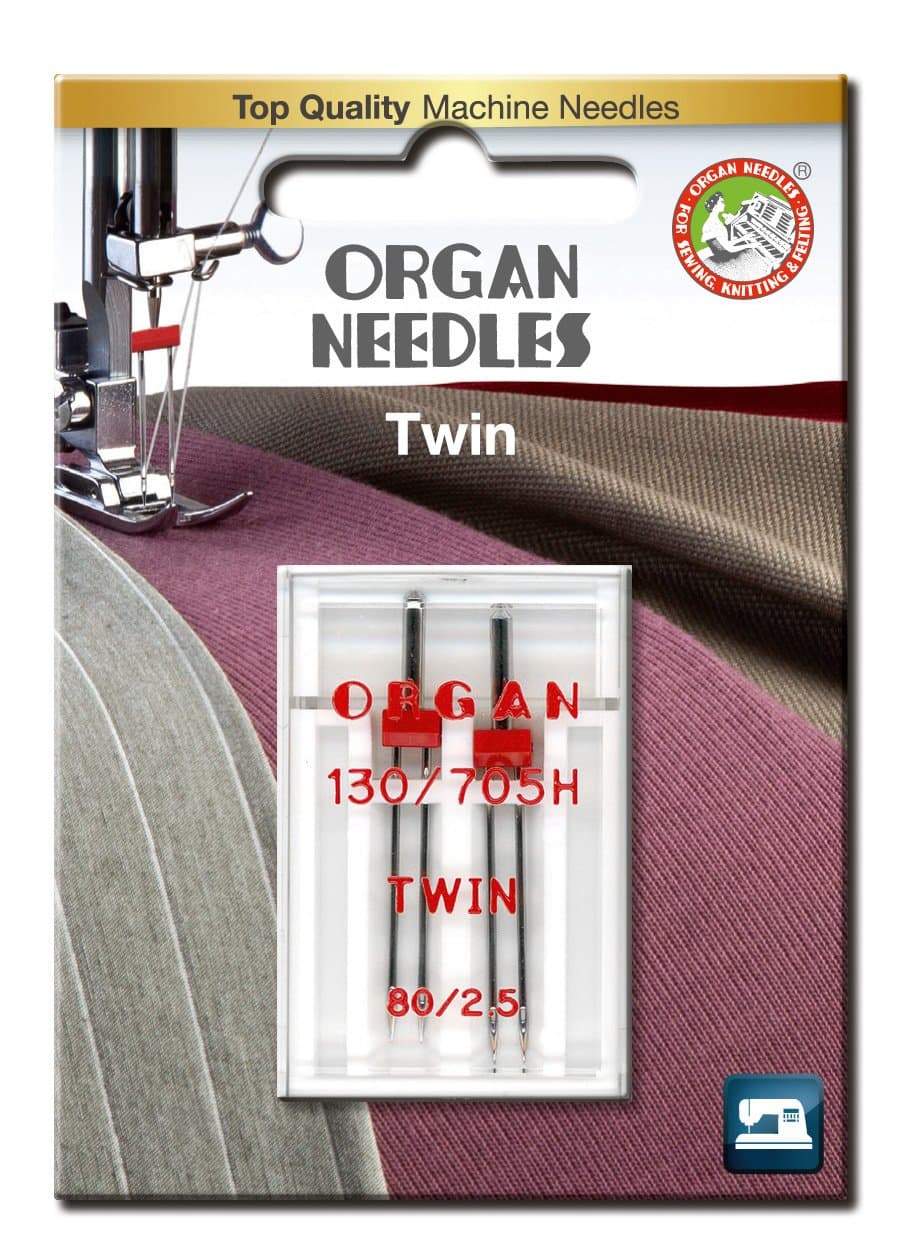 ORGAN NEEDLES 80/2.5 Twin Universal x 2 Needles