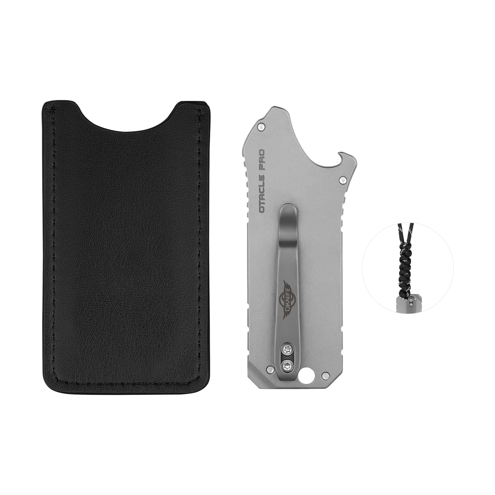OKNIFE Otacle Pro Ti Titanium Pocket Utility Tool with Bottle Opener, Hex Wrench and Mini Pry Bar