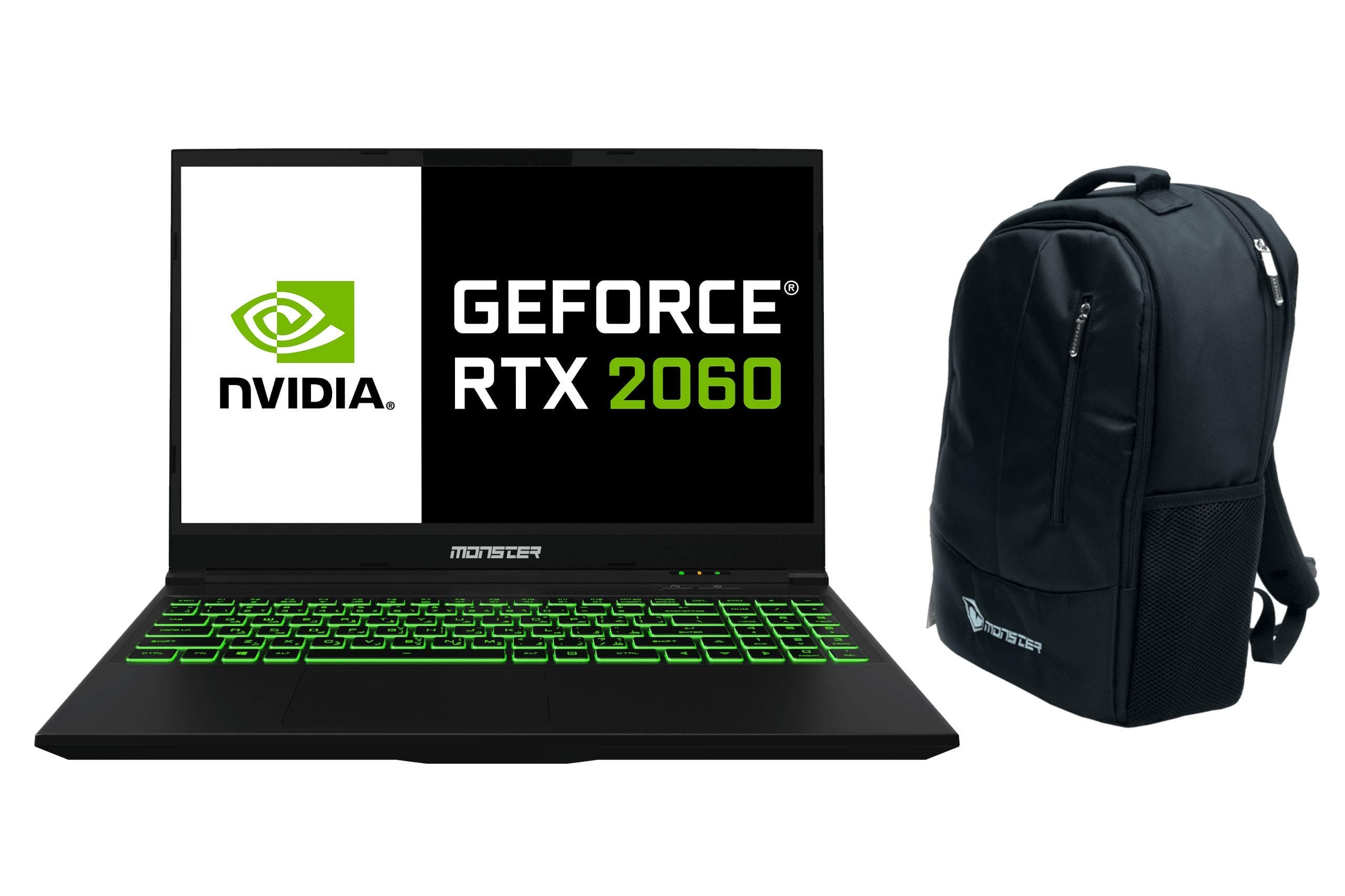 Monster Tulpar T5 V19.2 Gaming Notebook, Intel Core i7 10750H CPU, Gaming Laptop with 16GB RAM, 512GB SSD, Nvidia GeForce 6GB RTX-2060, Windows 10 Home, 15.6'' FHD 144Hz IPS-LED-Display + Backpack