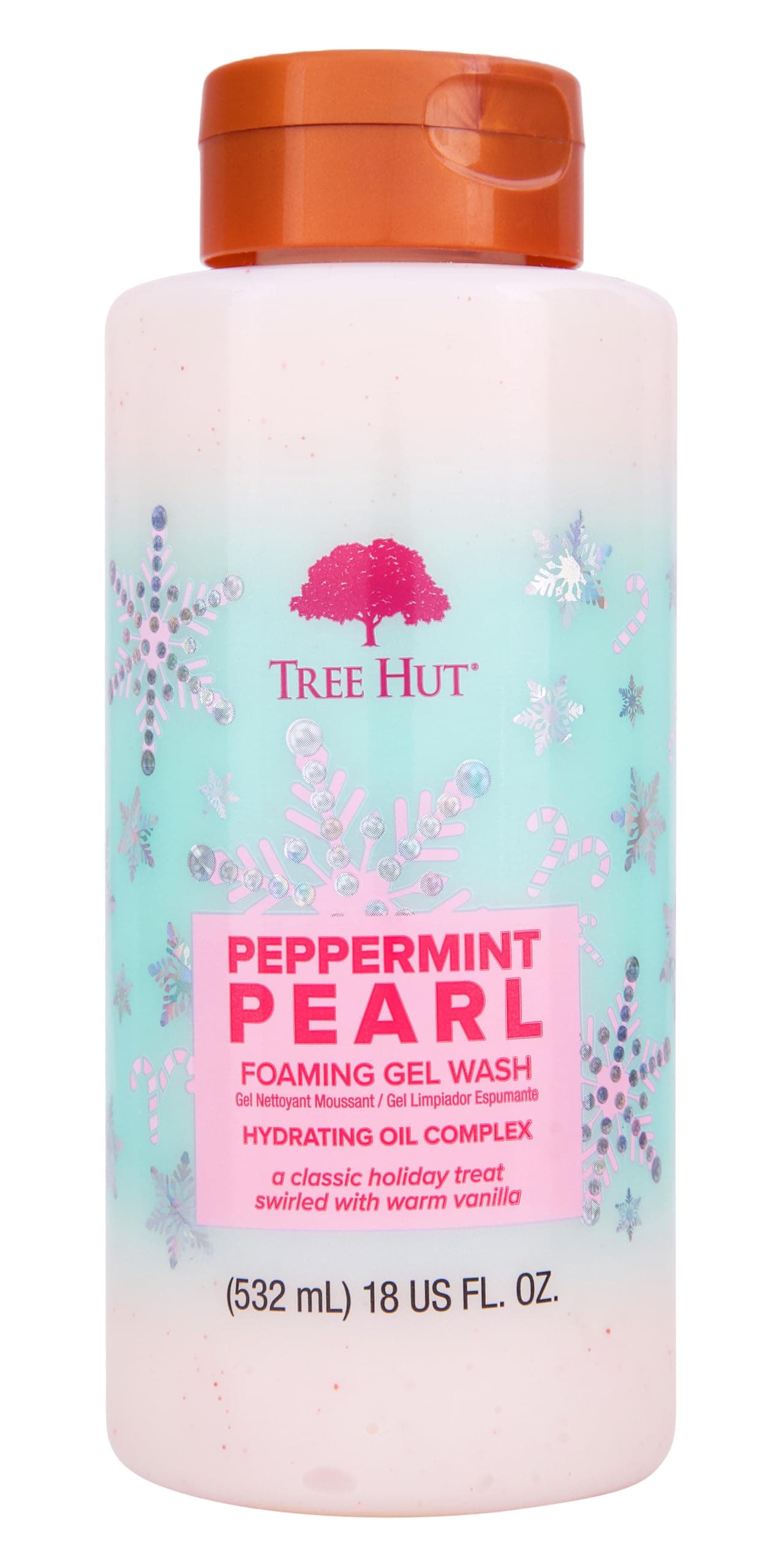 Peppermint Pearl Foaming Gel Wash | Cleanse & Soothe Skin Without Stripping Moisture | Made with our Hydrating Oil Complex | Limited Edition Holiday | 18 fl oz.