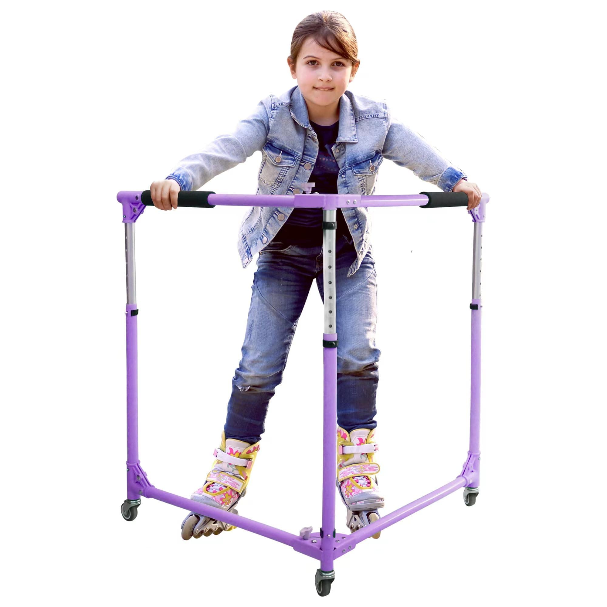 Folding Skater Aid for Kids Roller Skating, Roller Skate Trainer for Kids Toddler Adjustable Height Training Walker