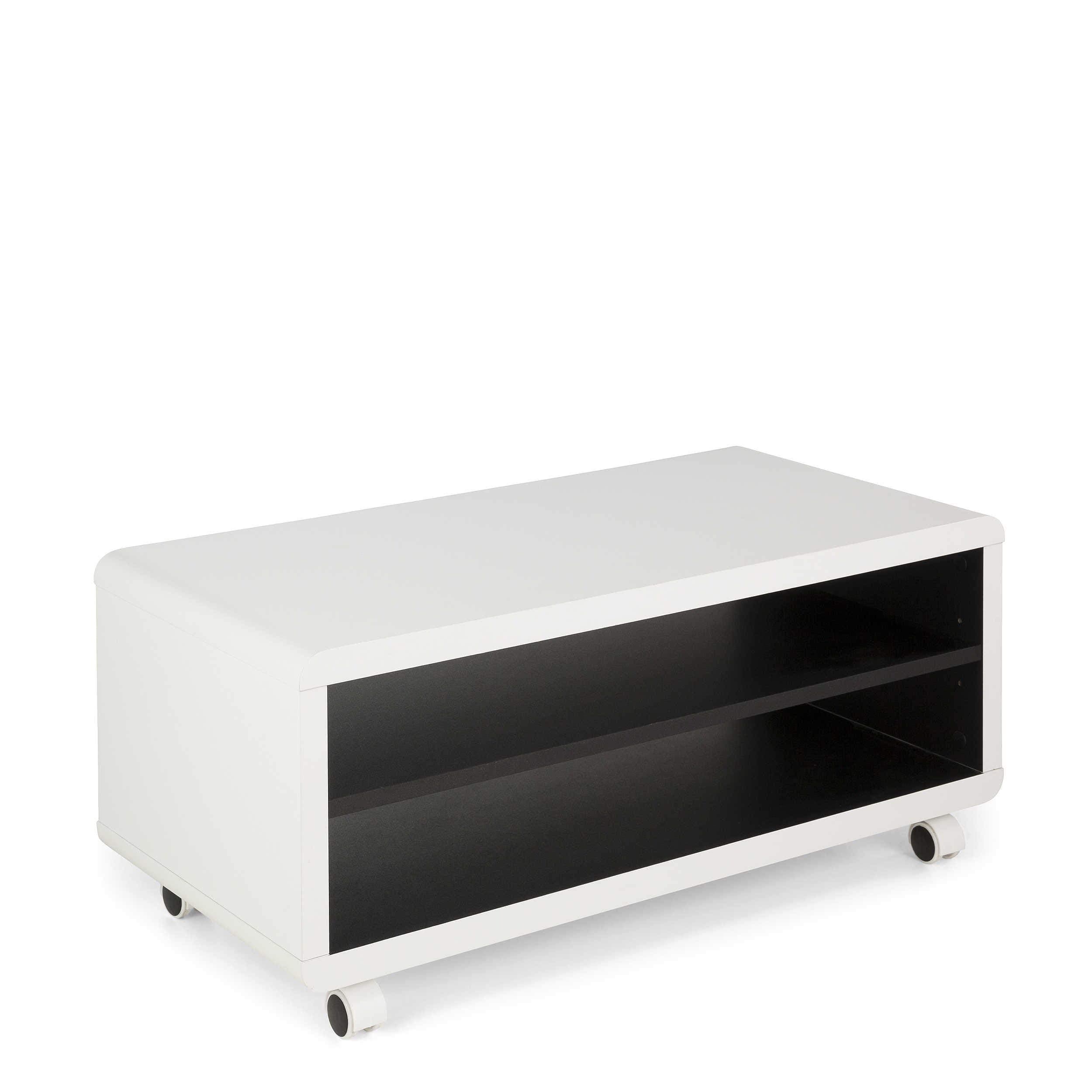 Robas Lund TV Media Board, MDF, White/Black, 79x35x39 cm (BxHxT)