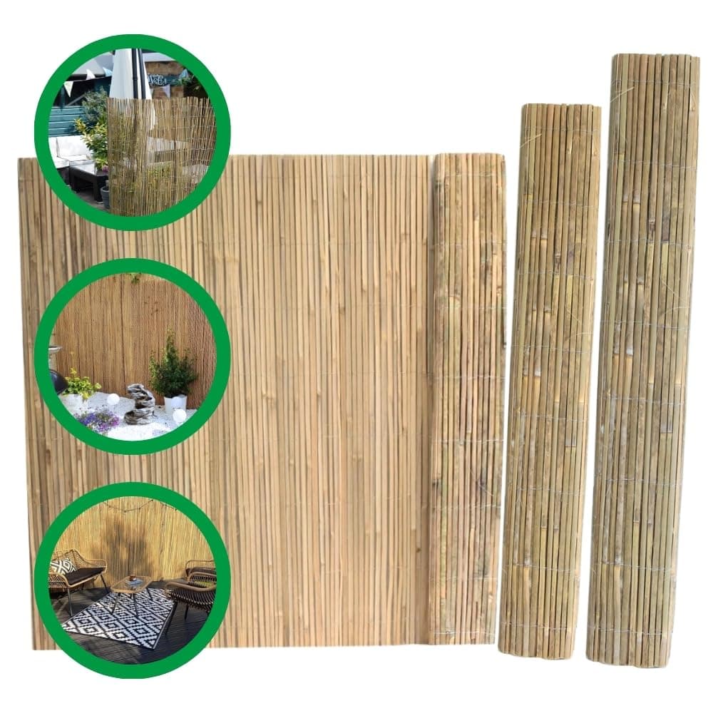 Suregreen Bamboo Roll | 1m x 4m | Natural Screening Fence | Strong Garden Screening | Outdoor Privacy Fence | Eco-Friendly Split Bamboo Slat Fencing | Garden Screens for Patios, Balconies, Terraces