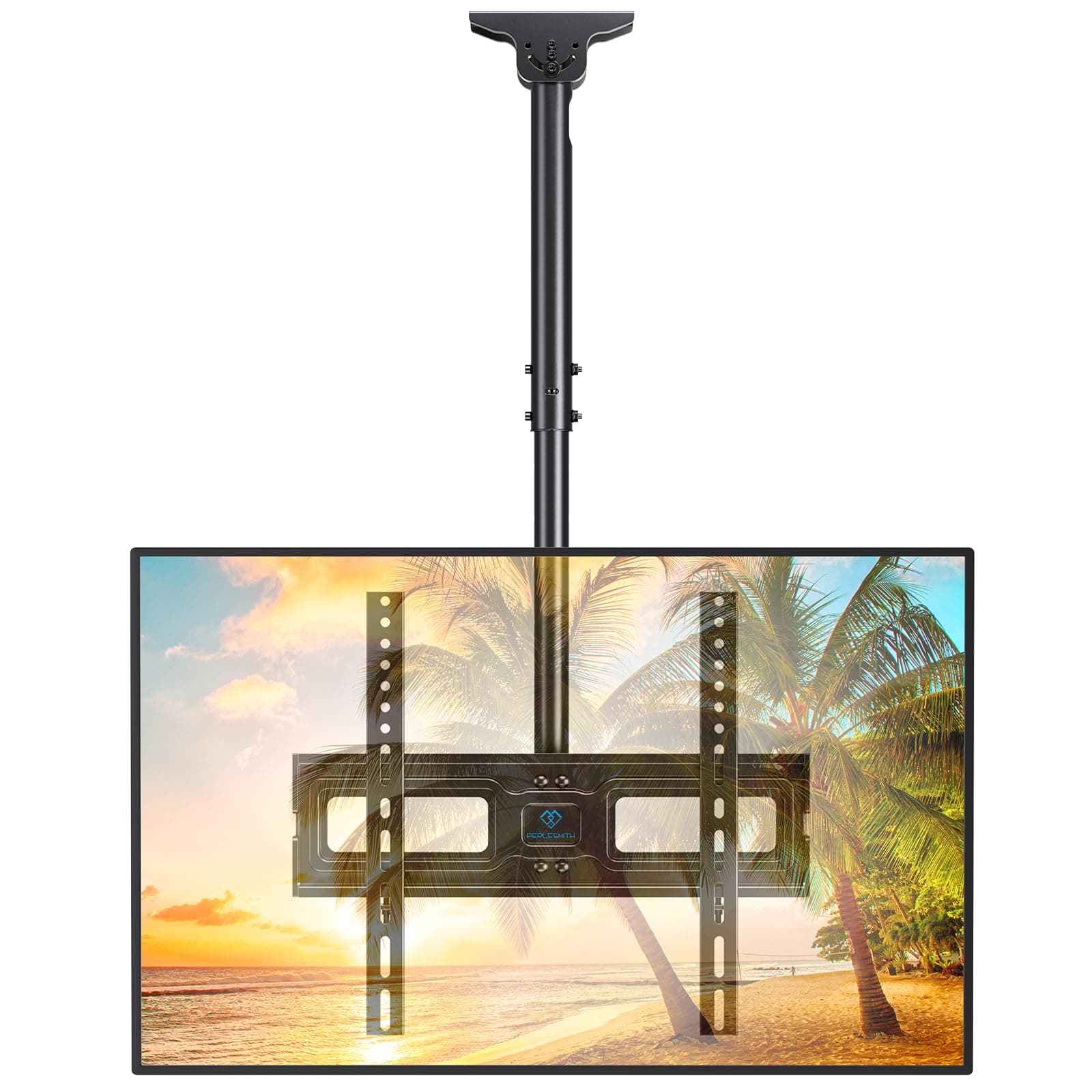 Ceiling TV Mount for 26-65 inch Flat Screen Displays, Max VESA 400x400mm, Hanging Adjustable Ceiling TV Bracket Fits Most LCD LED OLED 4K TVs, Pole Ceiling Mount Holds up to 110lbs, PSCM2