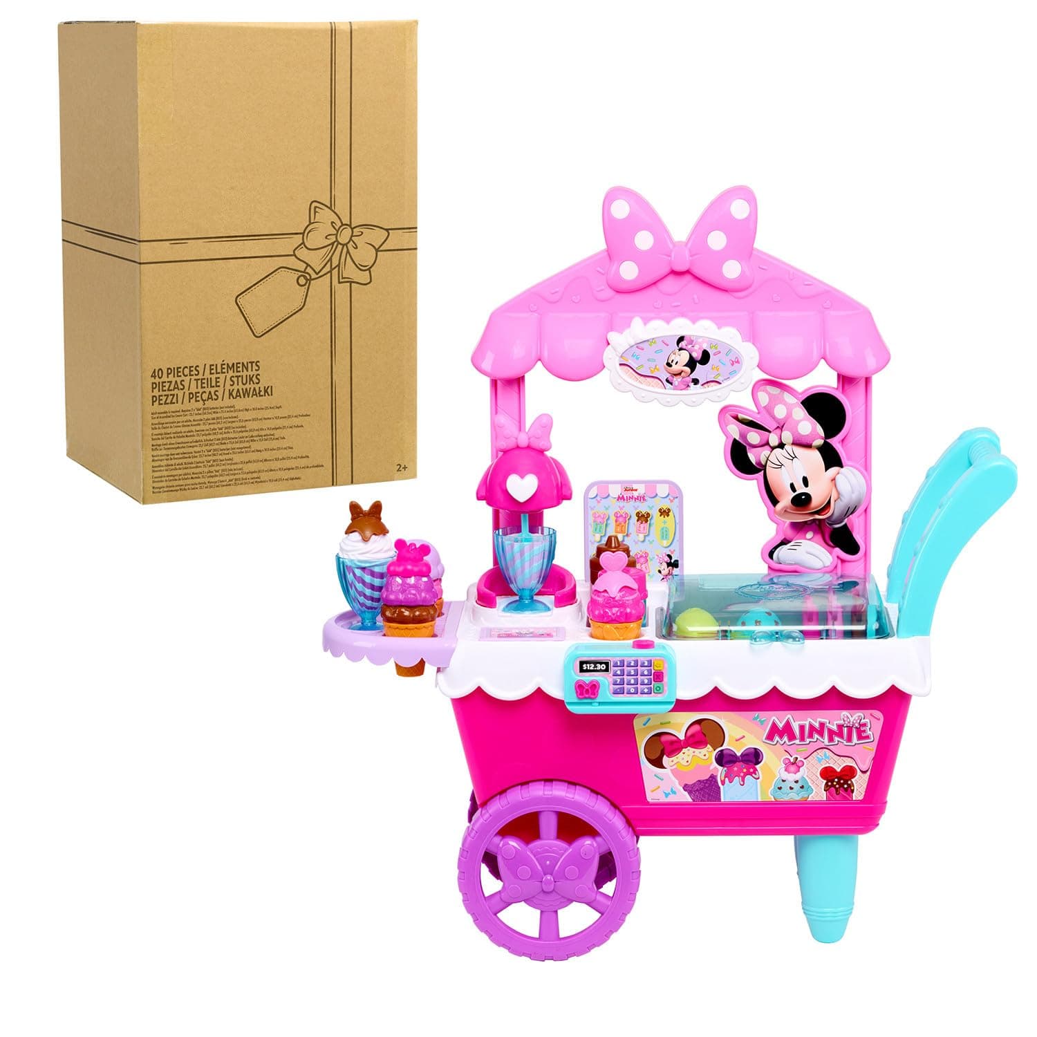 Minnie Mouse Sweets & Treats Ice Cream Cart, Kids Toys for Ages 2 Up by Just Play