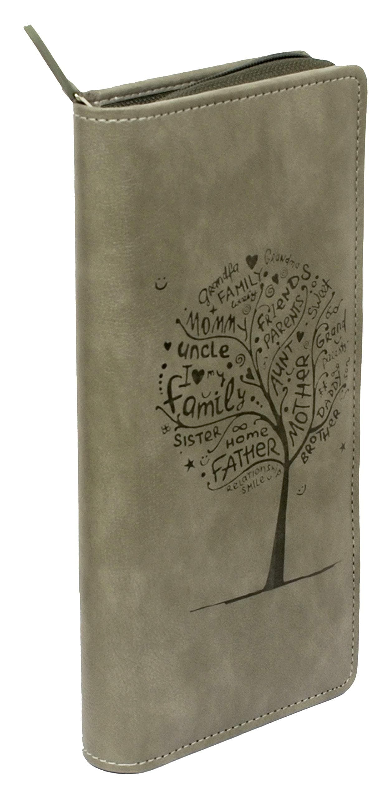 Light Grey RIFD Safe Passport Wallet - 8 Slots