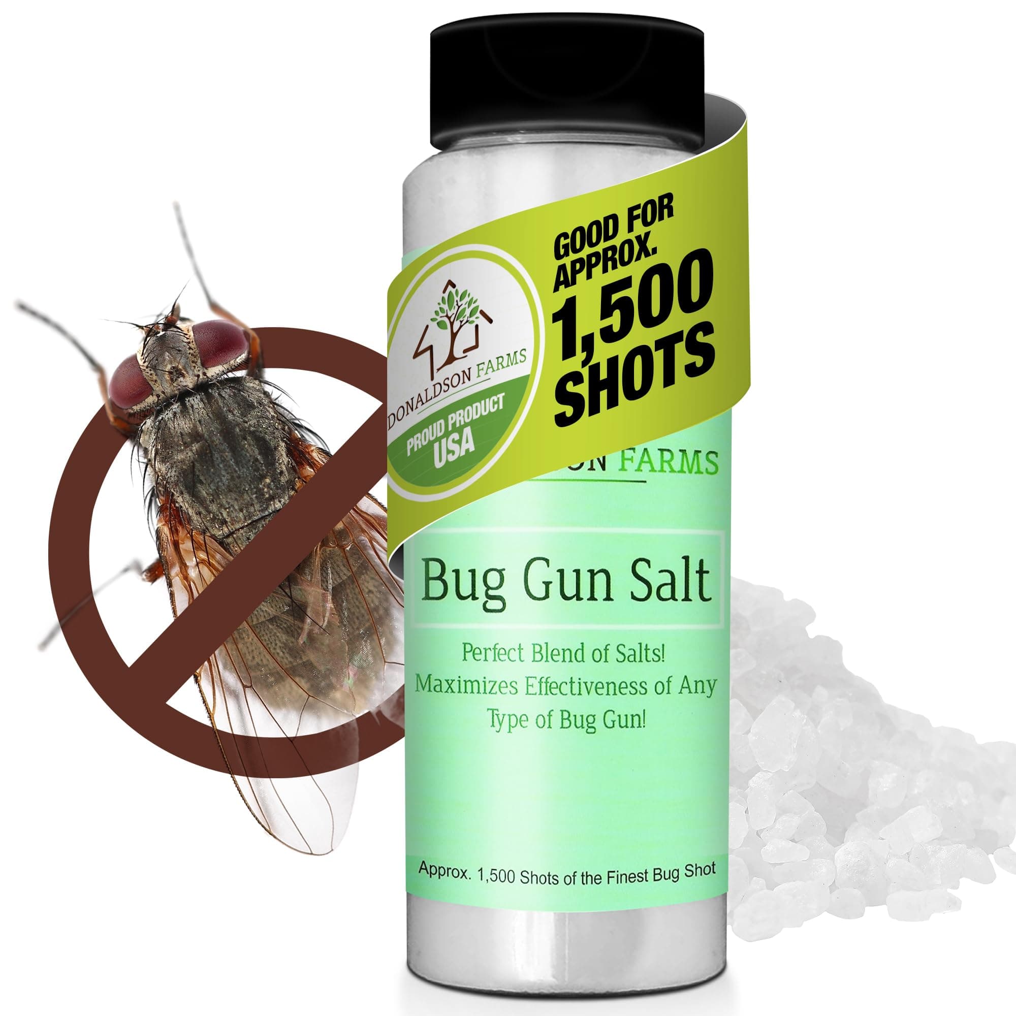 Bug Gun Salt from 1,500 Shots of Specially Blended Salts for Most Effective Use - Original Bug Gun Salt - Works with Any Bug Salt Gun or Salt Shooter
