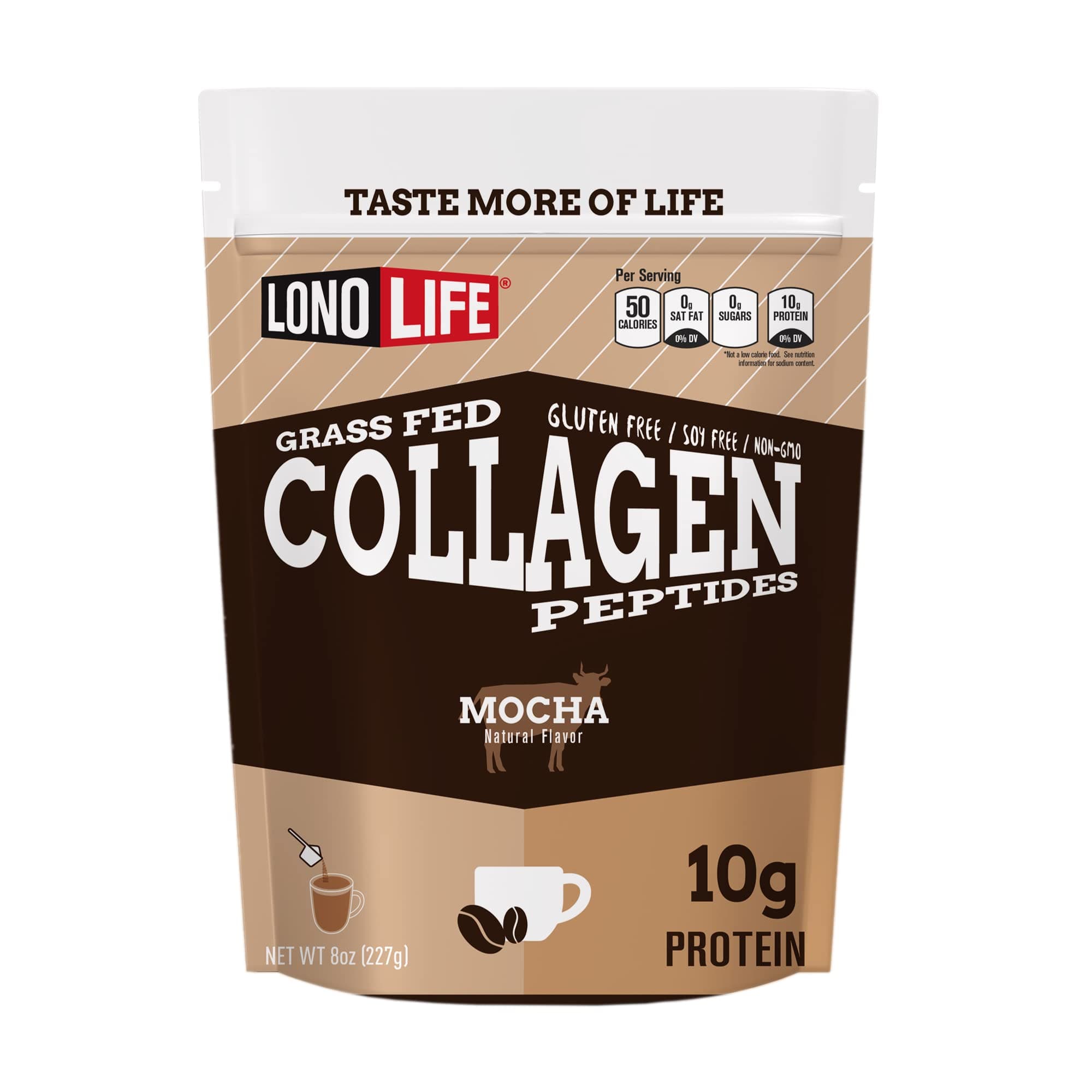 Mocha Collagen Peptides with 10g Protein, Paleo and Keto Friendly, 8-Ounce Bulk Container - Packaging May Vary