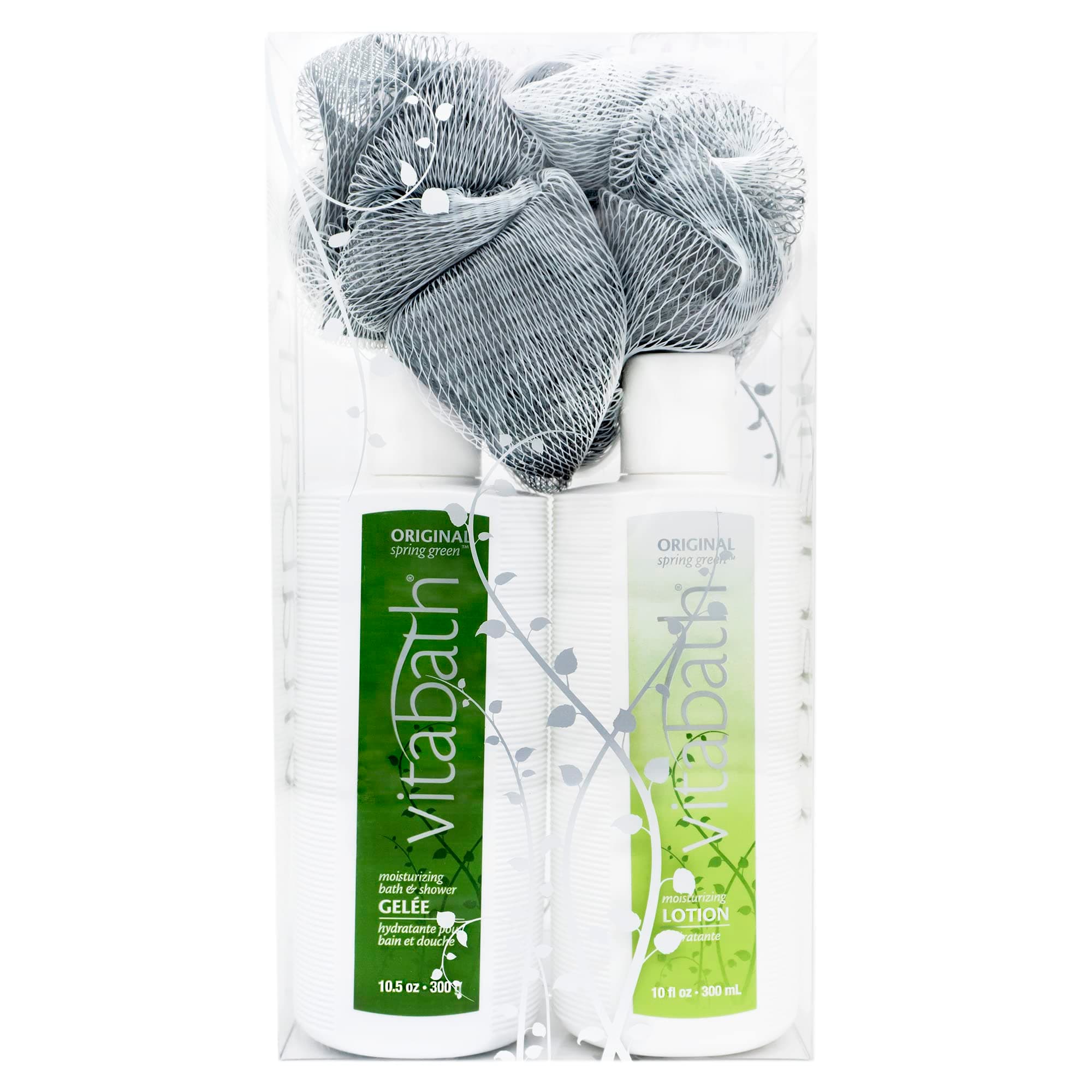 Original Spring Green Everyday Set Shower Gelee, Lotion & Foam Enhancing Pouf