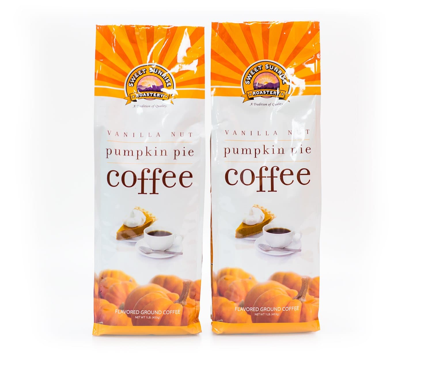 Sweet Sunrise Vanilla Nut Pumpkin Pie Ground Coffee, 16 Ounce (Pack of 2)