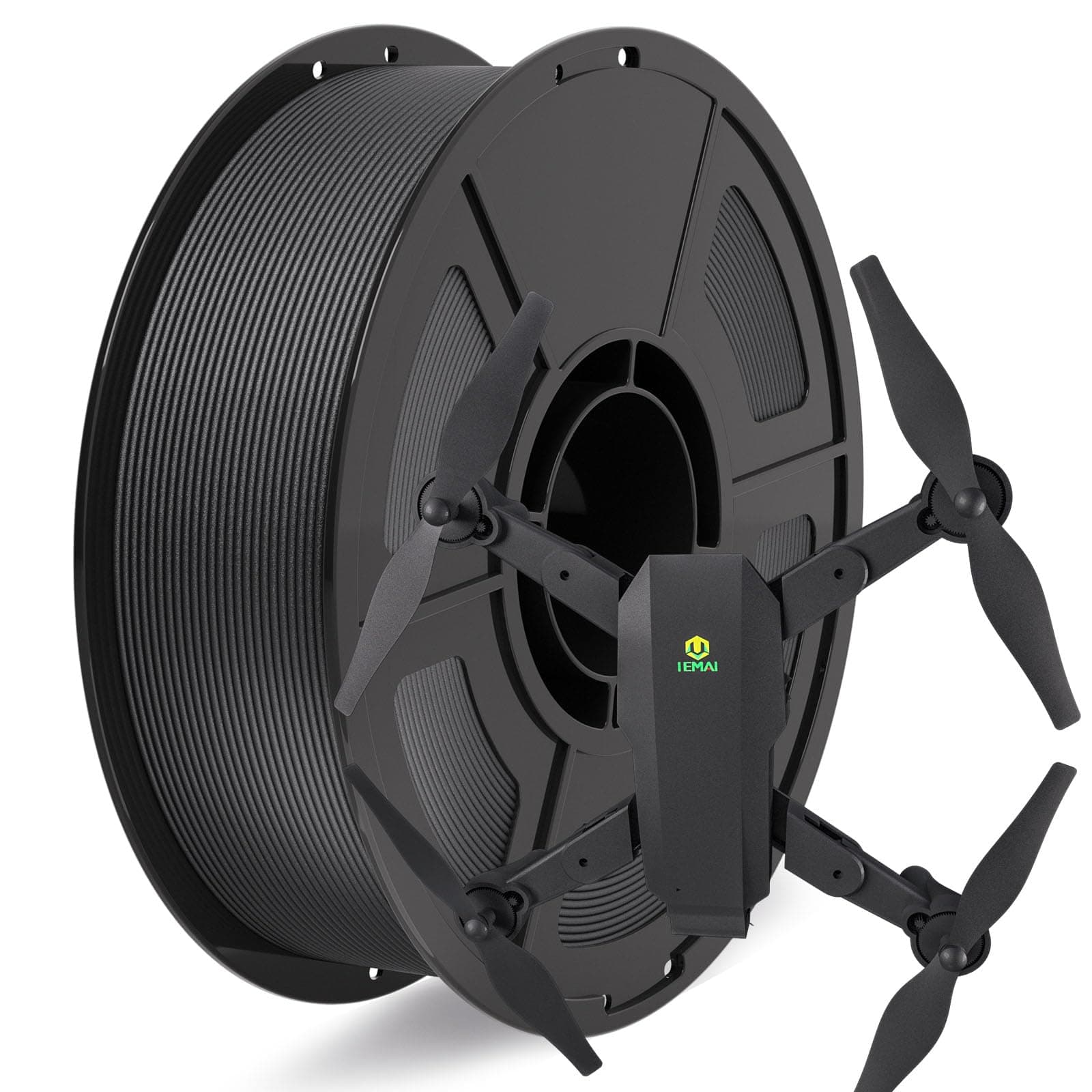 IEMAI Carbon Fiber Polycarbonate Filament 1.75mm, Enhanced Strength Toughness PC-CF 3D Printer Filament, High UV/Heat Resistance Carbon Fiber PC Filament 1kg(2.2lbs) Spool, Black