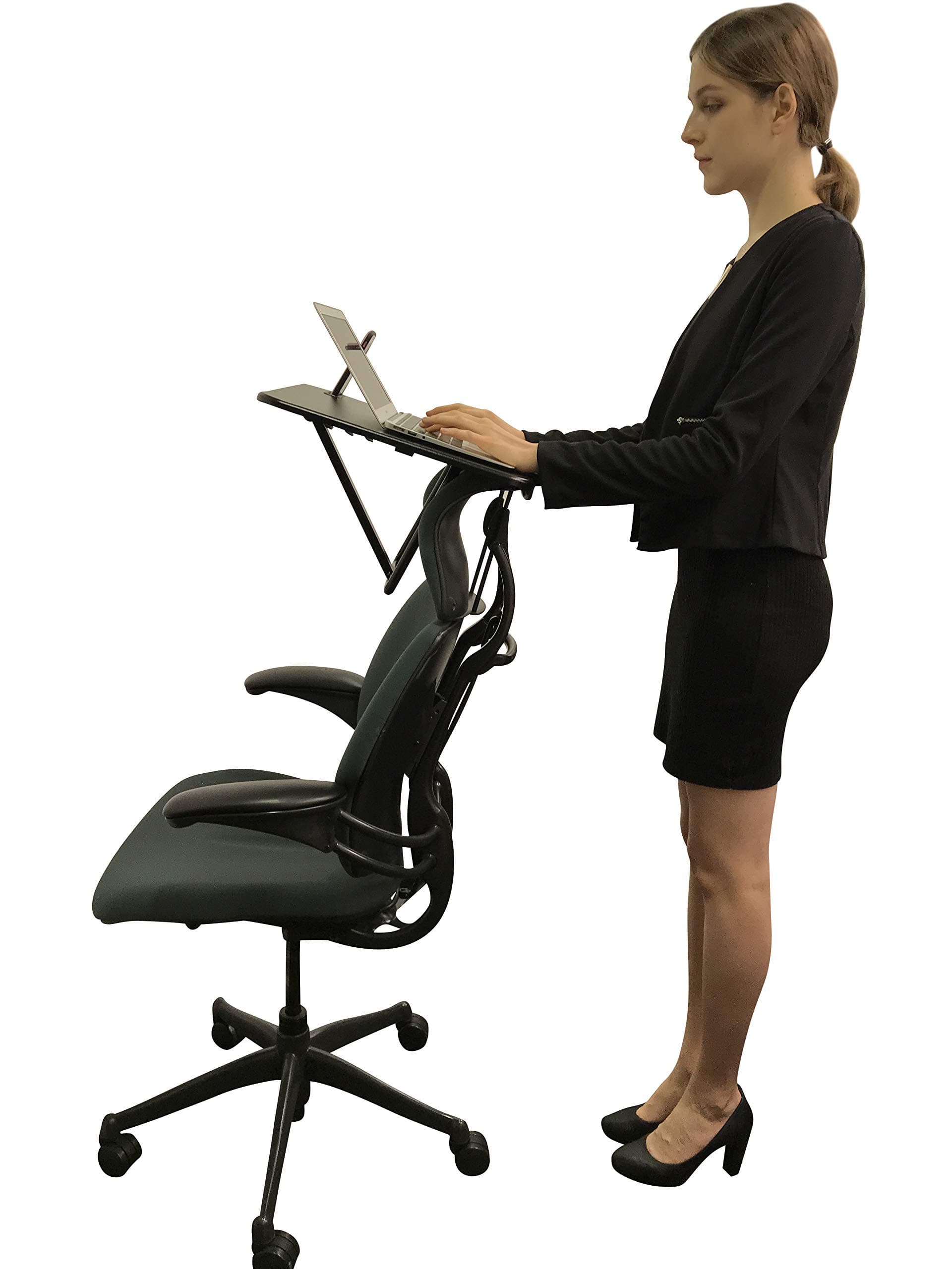 Chair to standing desk converter I affordable standing desk that attaches to your office chair I Portable Foldable standing desk