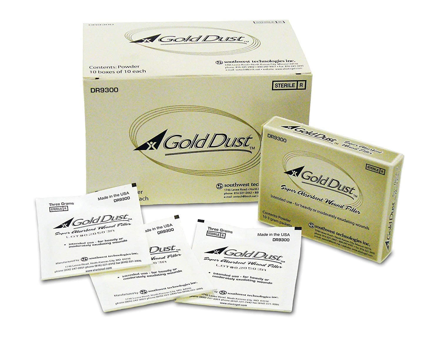 Gold Dust Super Absorbent Wound Filler 10 packets/box 3 grams/packet DR9300