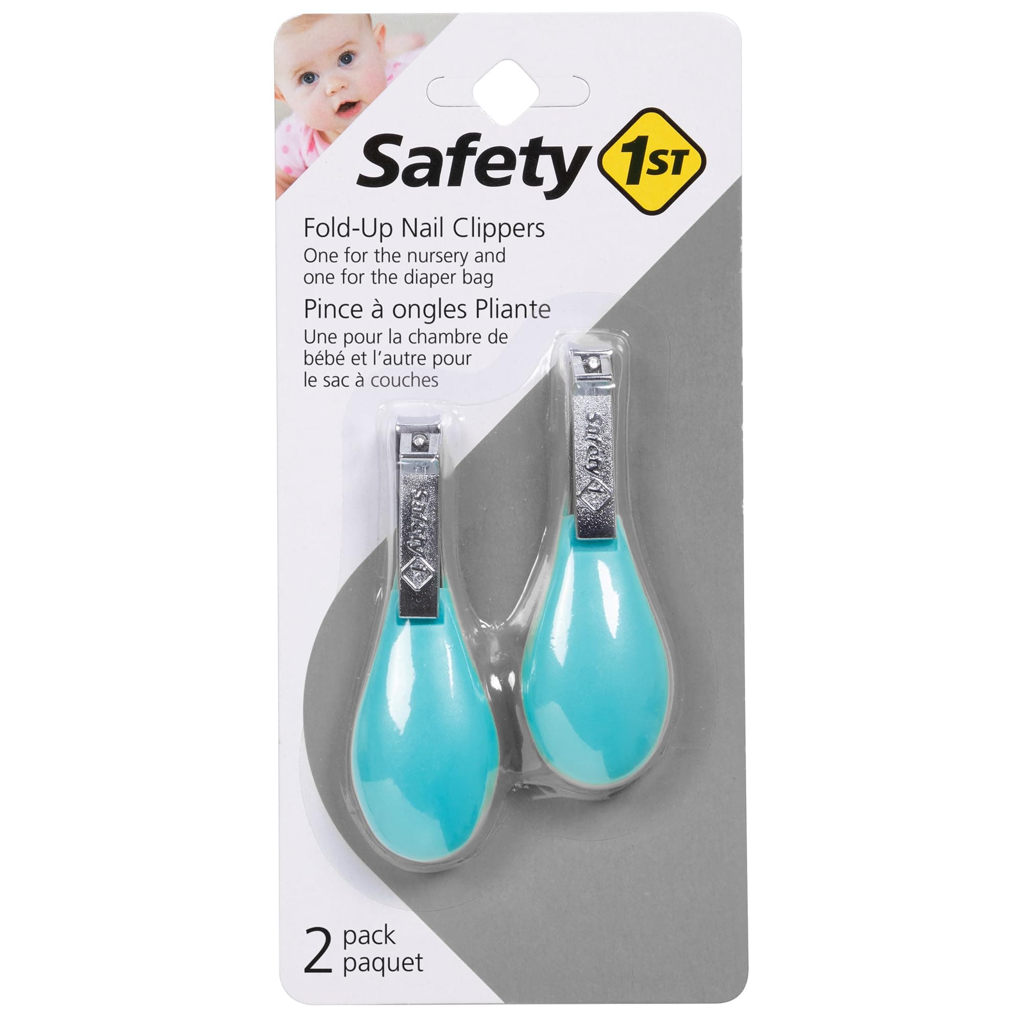 Safety 1st Fold-Up Nail Clipper, Arctic Blue, 2-Count by Safety 1st