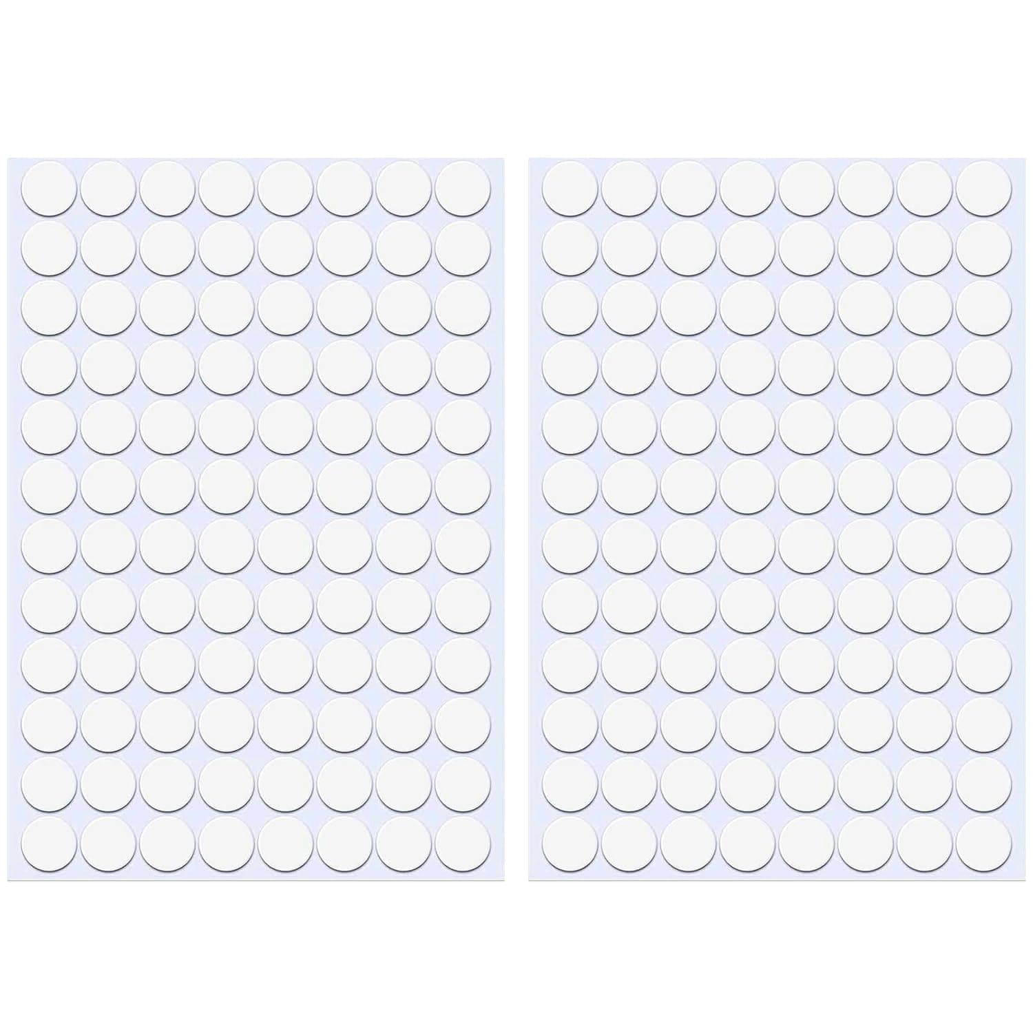 Self-Adhesive Screw Hole Stickers,2-Table 96 in 1 Self-Adhesive Screw Covers Caps Dustproof Sticker 15mm White