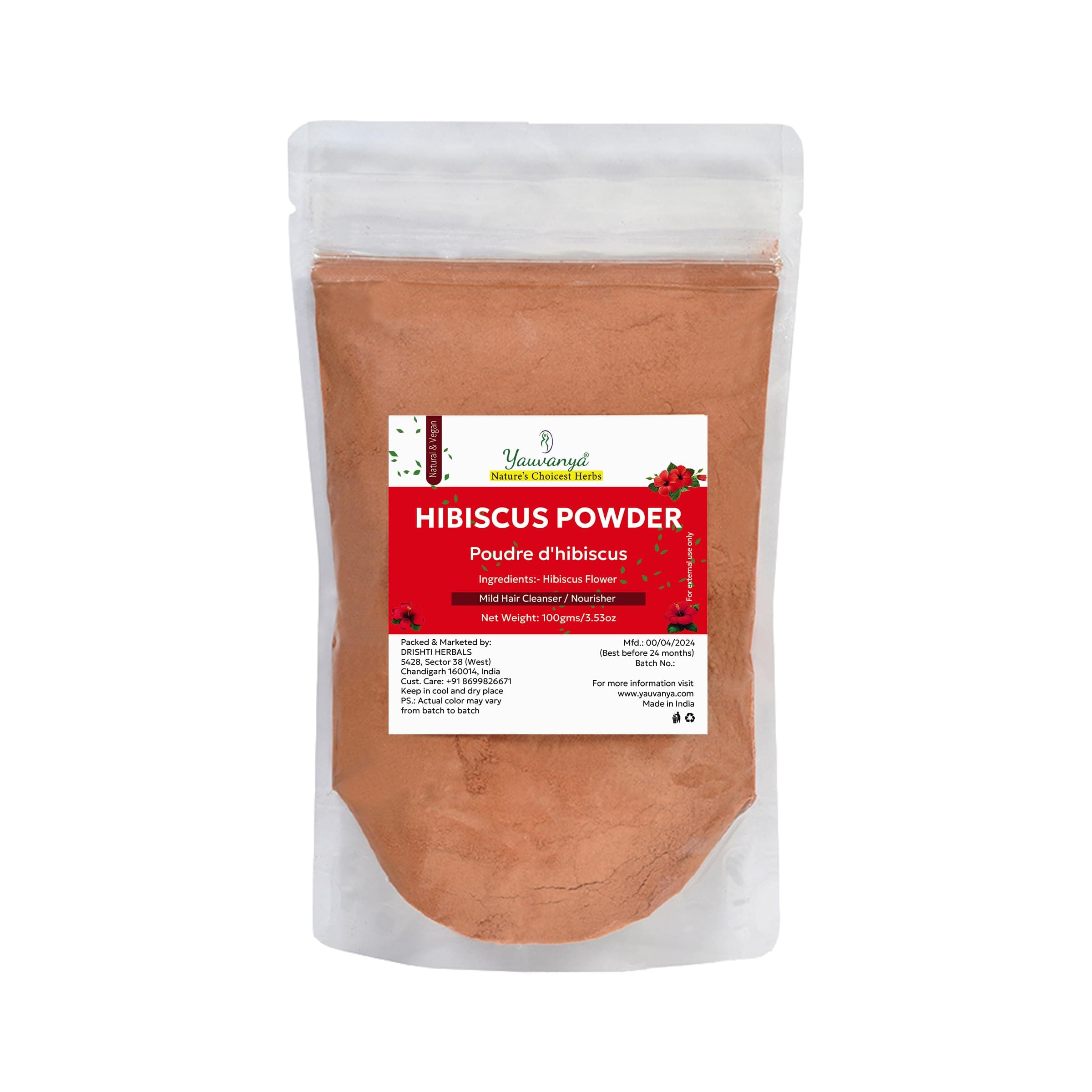 Pure Hibiscus Powder for Hair and Skin - 100 Gms
