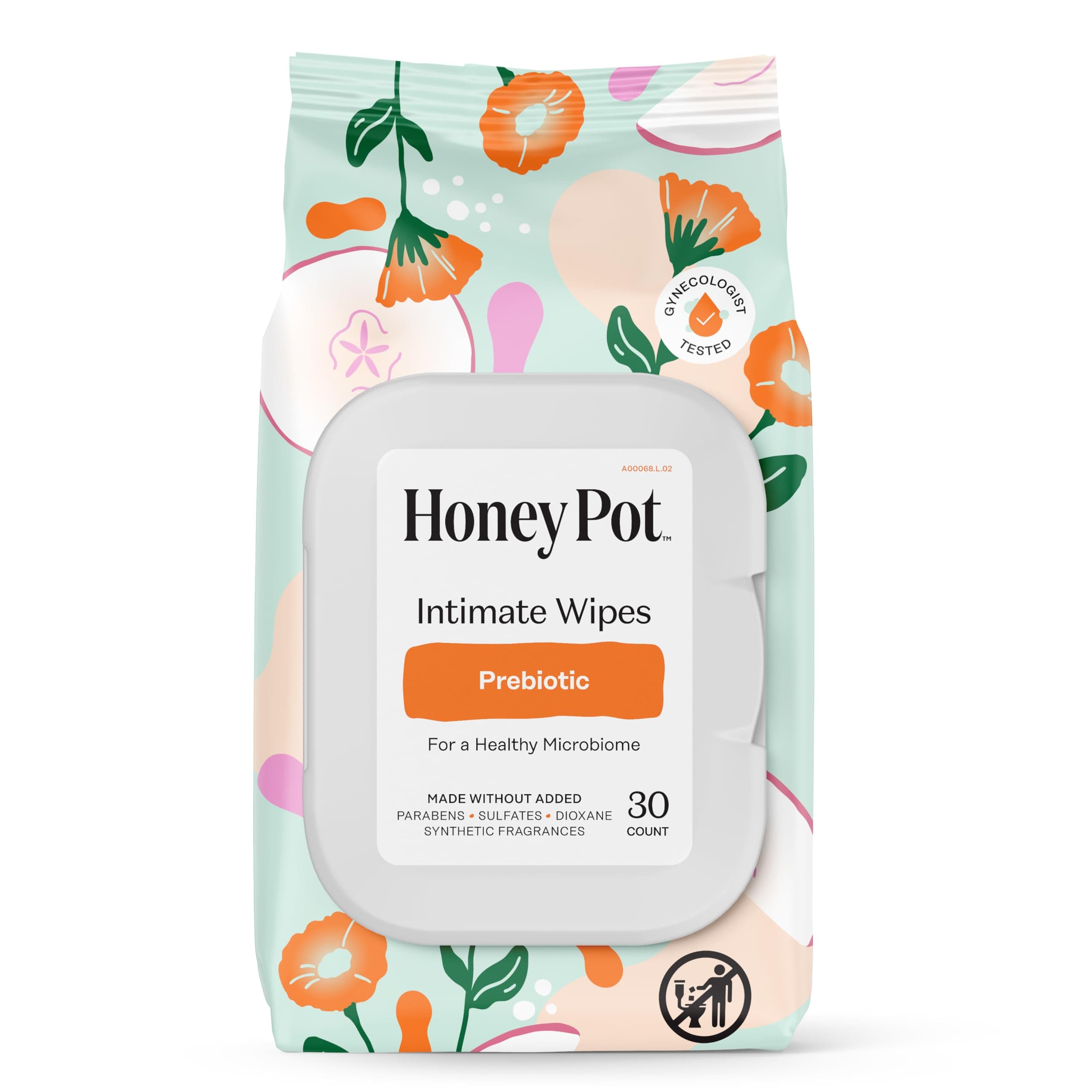 The Honey Pot Company - Prebiotic Feminine Wipes - Daily PH Balancing, Fragrance & Sulfate Free Wipes for Intimate Parts, Body, or Face - Hygiene Products - 30 ct.