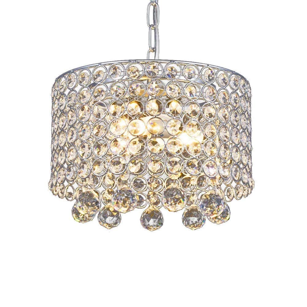 Modern Crystal Chandelier 3-Light Flush Mount Ceiling Light Fixture 9.8Inches Diameter for Hallway, Dining Room, Bedroom, Living Room, Kitchen