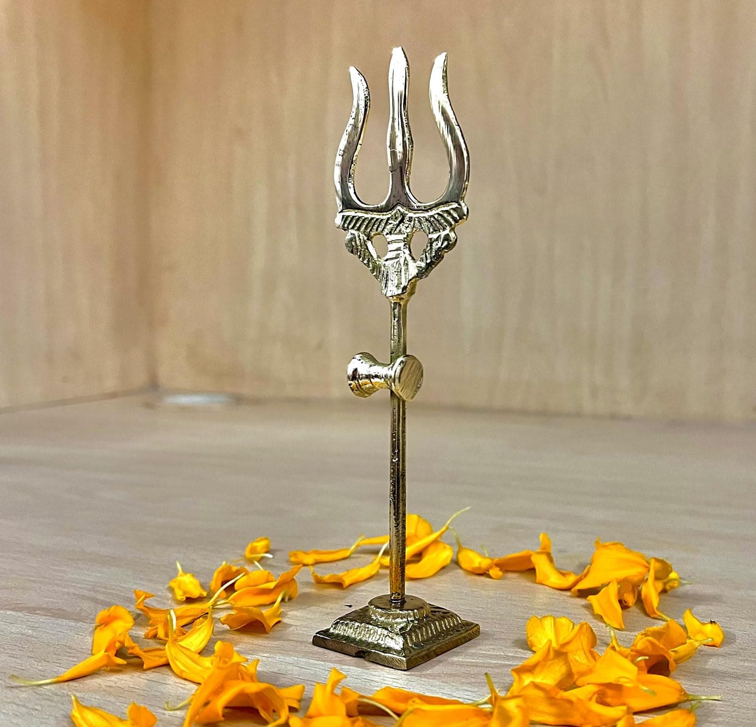 Craftsofindia® Brass Trishul for Pooja – 5.5 Inch Hindu Trident for Home Temple & Spiritual Décor | Mahadev Shiva Trishool for Puja & Protection