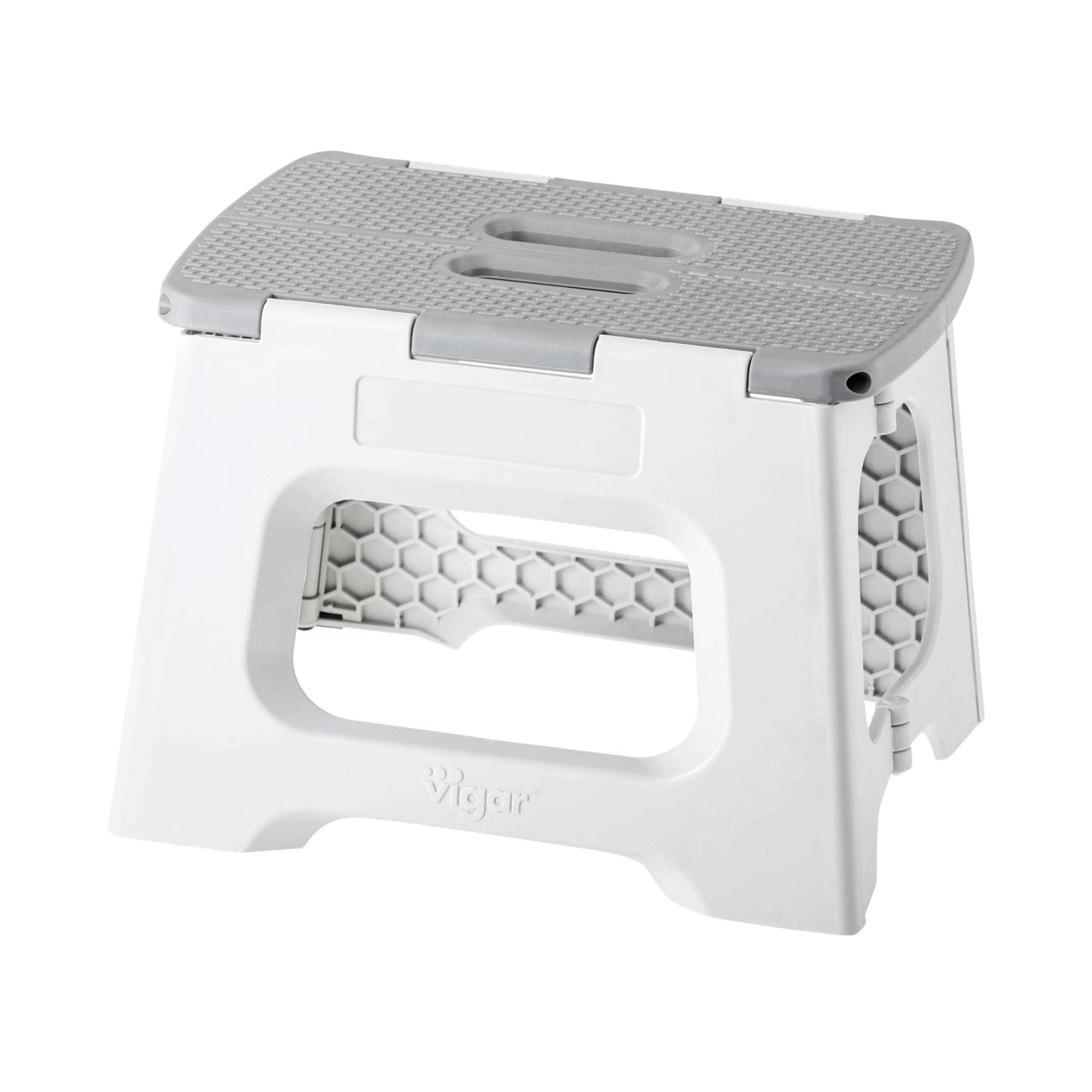 Compact Step Stool Foldable, 9-inch Step Stools for Adults up to 330 Pound, Lightweight Stool, Non-Slip Folding Step Stool, Gray