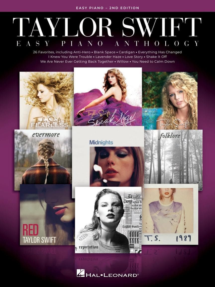 Taylor Swift - Easy Piano Anthology, 2nd Edition | Beginner Piano Songbook with Lyrics | 26 Easy Piano Arrangements for Students and Teachers | Pop and Country Sheet Music Collection for Piano Players