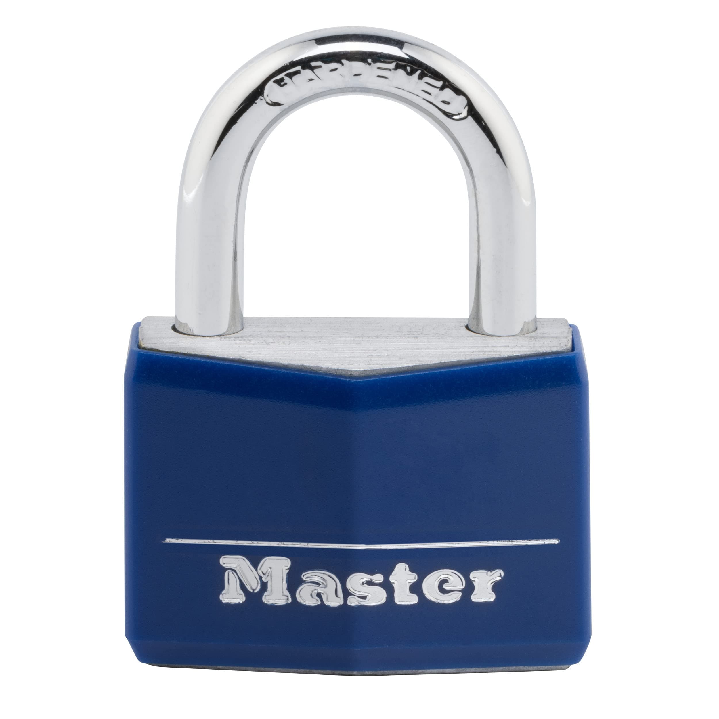 Blue Vinyl Covered Aluminum Keyed Padlock, Small Lock for Gym or School Locker can be Used Indoors or Outdoors, 142DCM