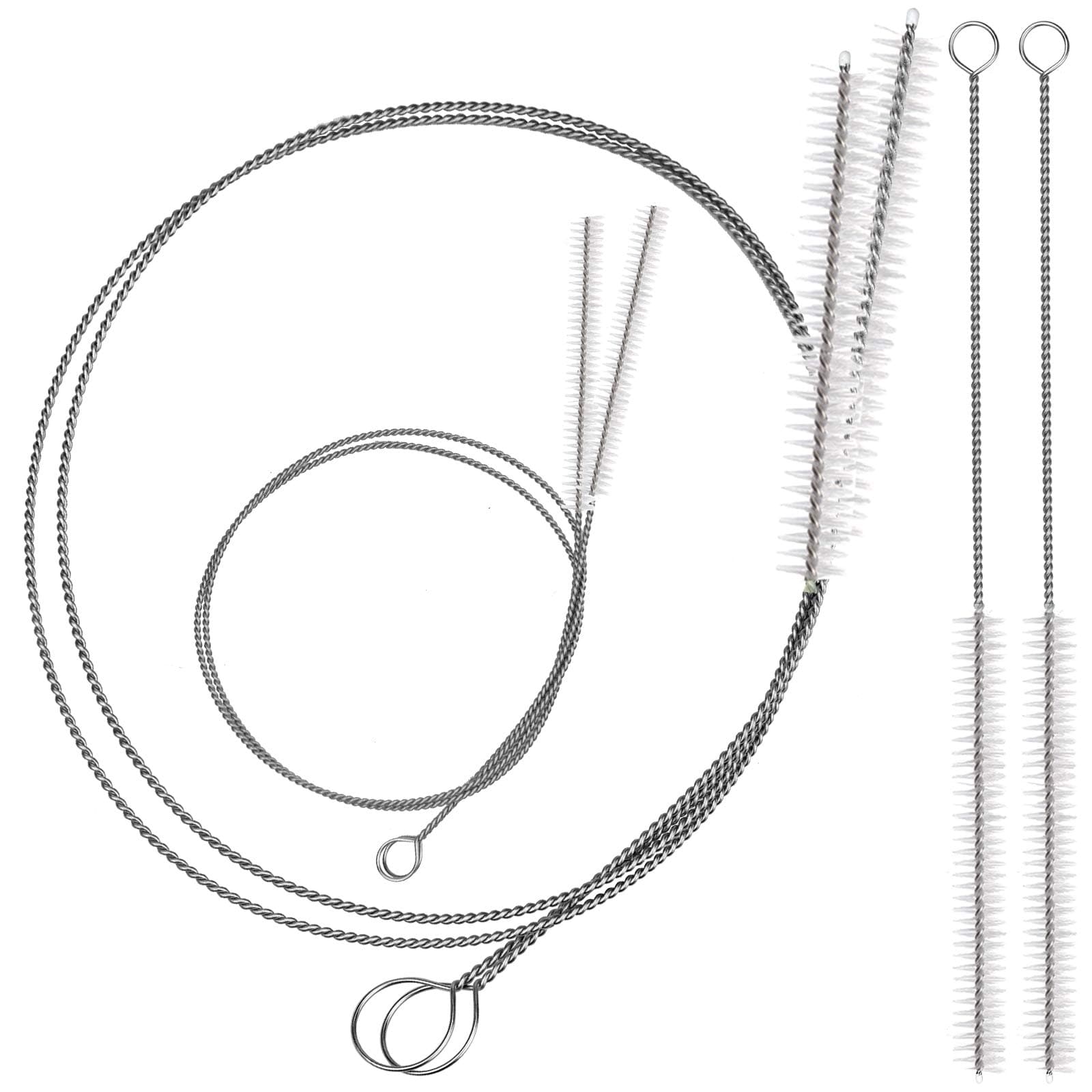 KARAA 6Pcs Feeding Tube Brush, 32 Inch Bottle Cleaning Brush Small Pipe Cleaners for G Tube Peg Tube Test Tube Straw Brushes for Cleaning Keg and Fermenter Tube Hose - 0.5/0.8/1cm Diameter