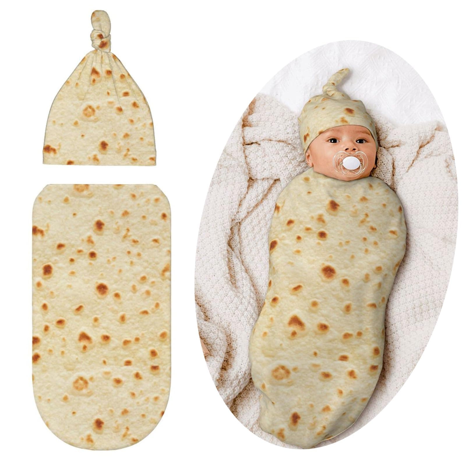 Burrito Newborn Swaddle Blanket for Baby, Soft Swaddling Funny Tortilla Costume Clothes