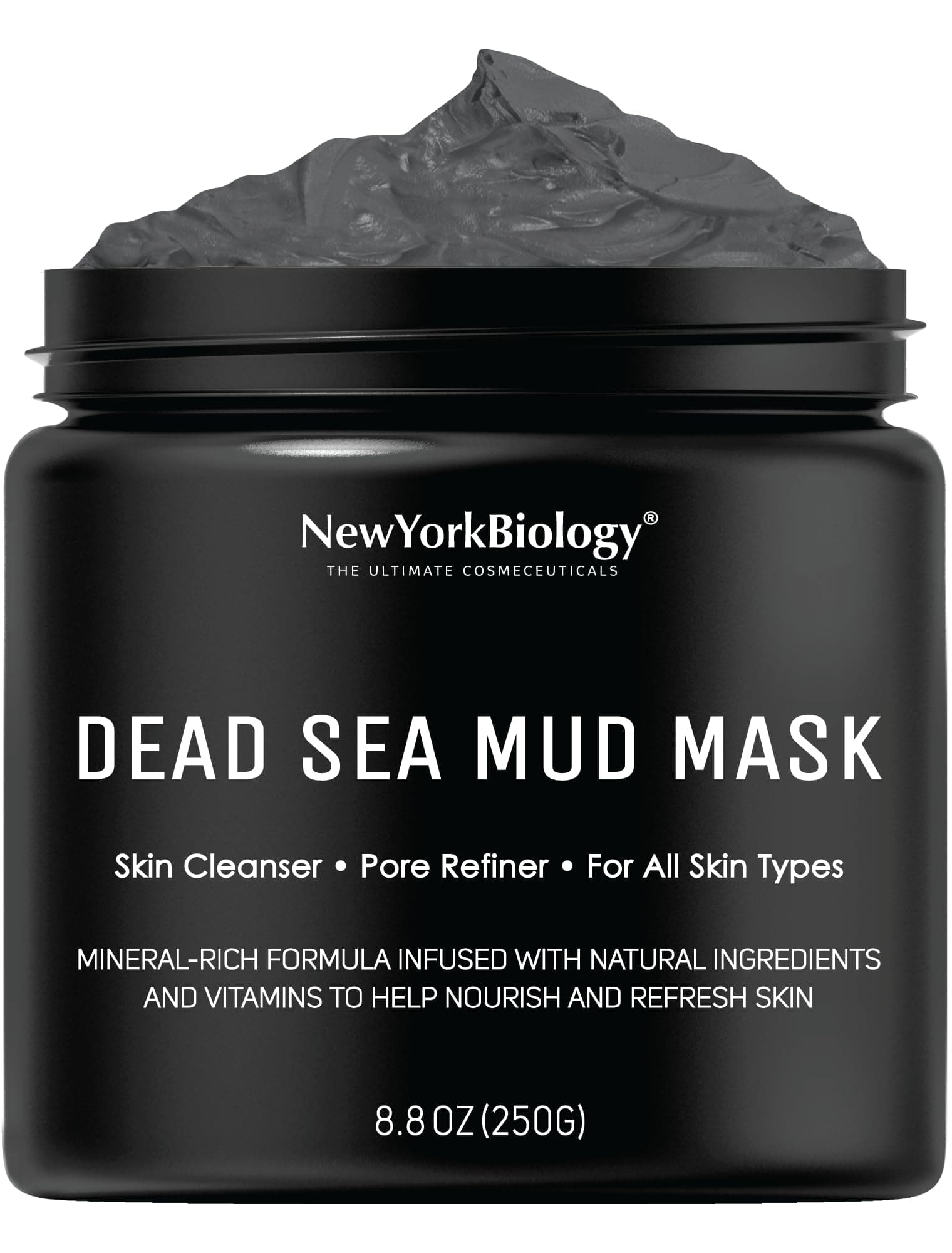 New York Biology Dead Sea Mud Mask for Face and Body | Spa Quality Pore Refiner for Oily Skin | Natural Skincare for Women & Men | Tighten Skin for A Healthier Complexion | 250 g